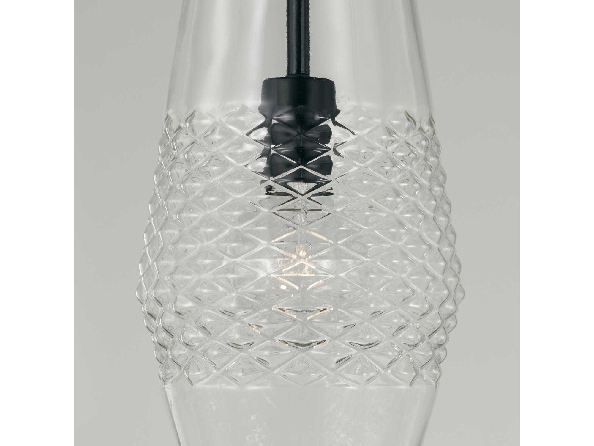 Capital Lighting Dena 1-Light Matte Black Glass Mini Pendant