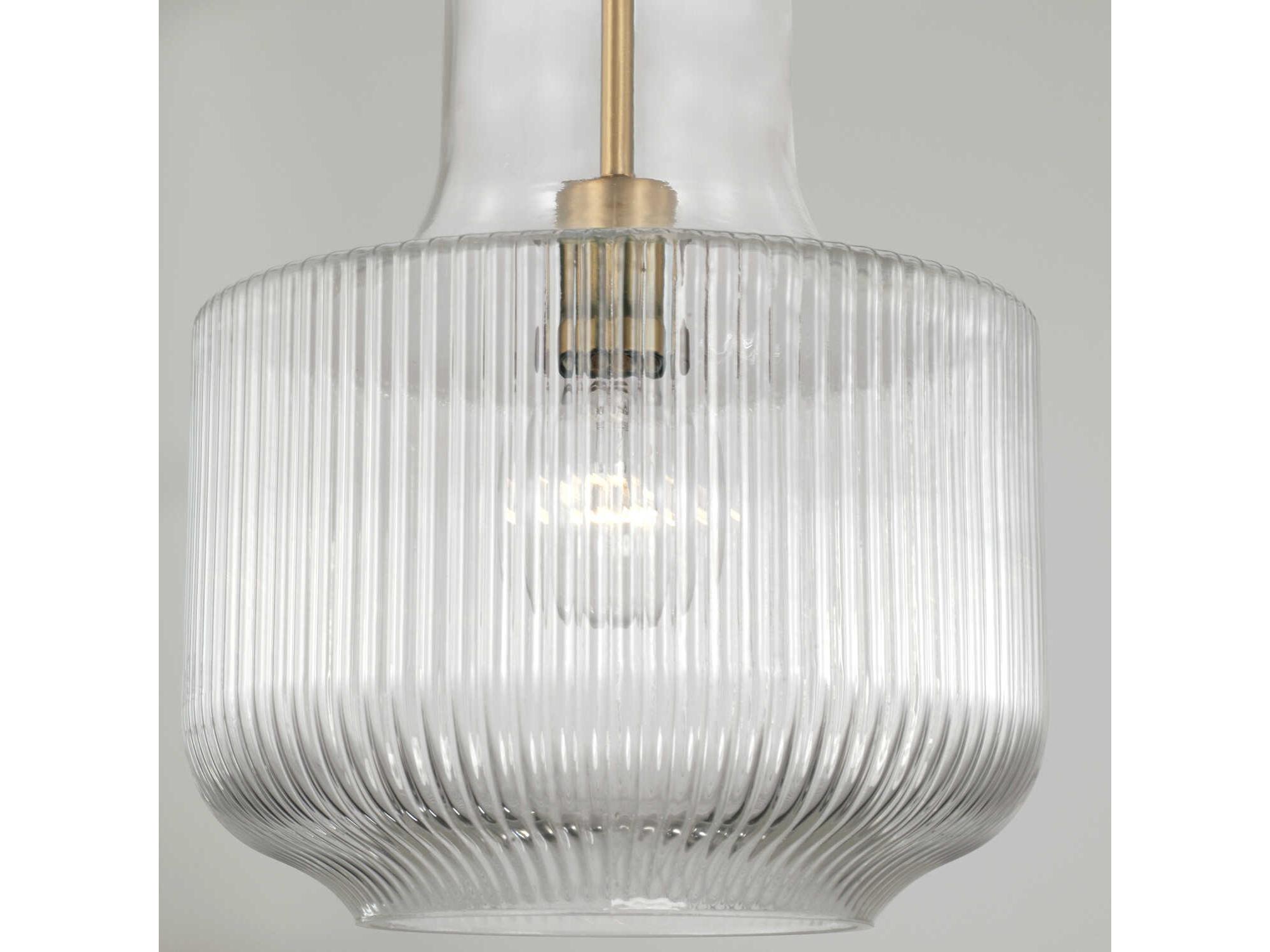 Capital Lighting Nyla 1-Light Aged Brass Glass Mini Pendant