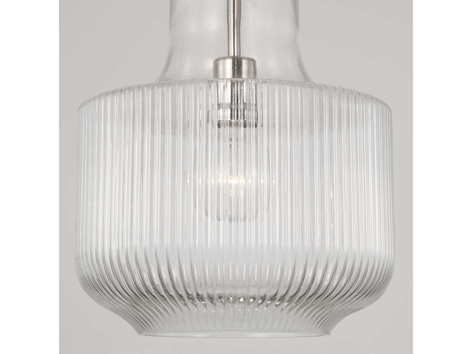 Capital Lighting Nyla 1-Light Polished Nickel Glass Mini Pendant