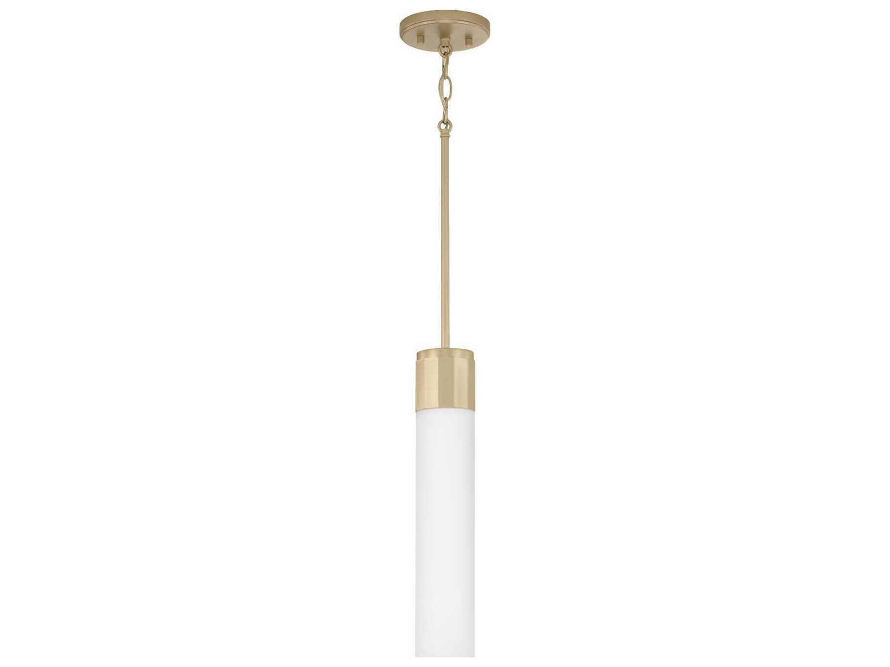 Capital Lighting Sutton 1-Light Soft Gold White Glass Cylinder Mini Pendant
