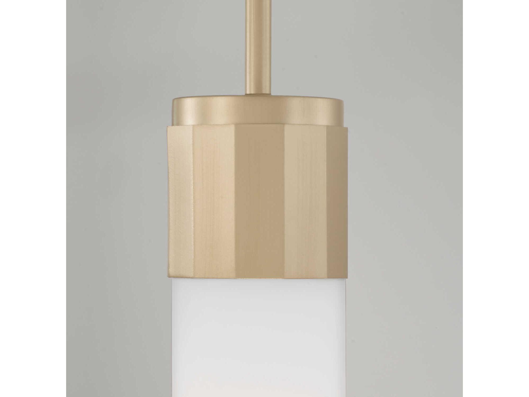 Capital Lighting Sutton 1-Light Soft Gold White Glass Cylinder Mini Pendant