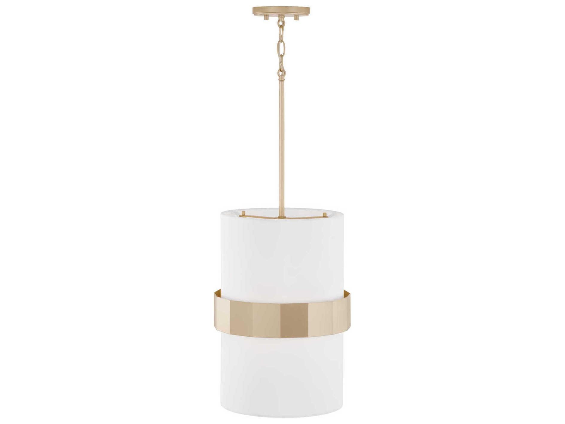 Capital Lighting Sutton 2-Light Soft Gold White Cylinder Pendant