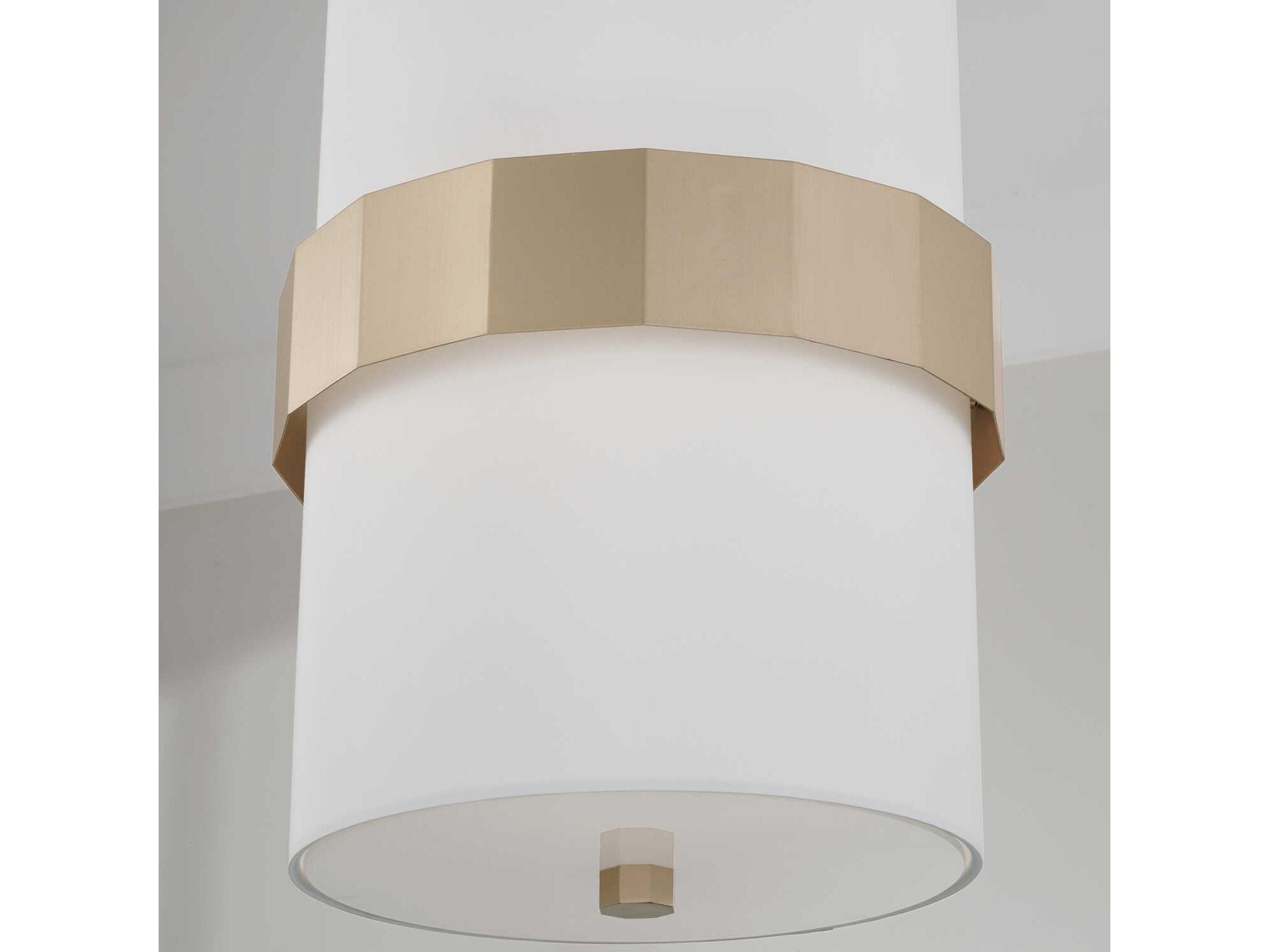 Capital Lighting Sutton 2-Light Soft Gold White Cylinder Pendant
