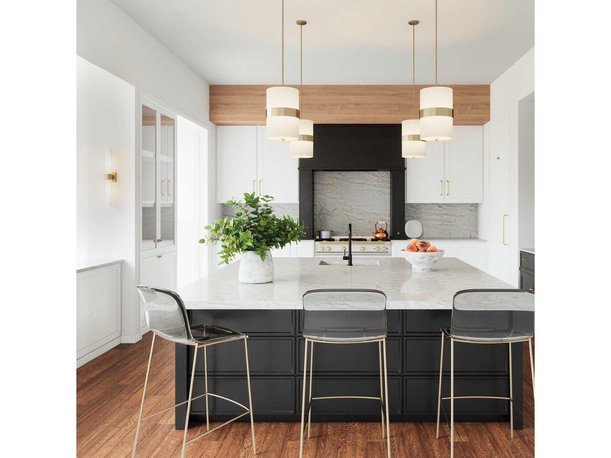 Capital Lighting Sutton 2-Light Soft Gold White Cylinder Pendant