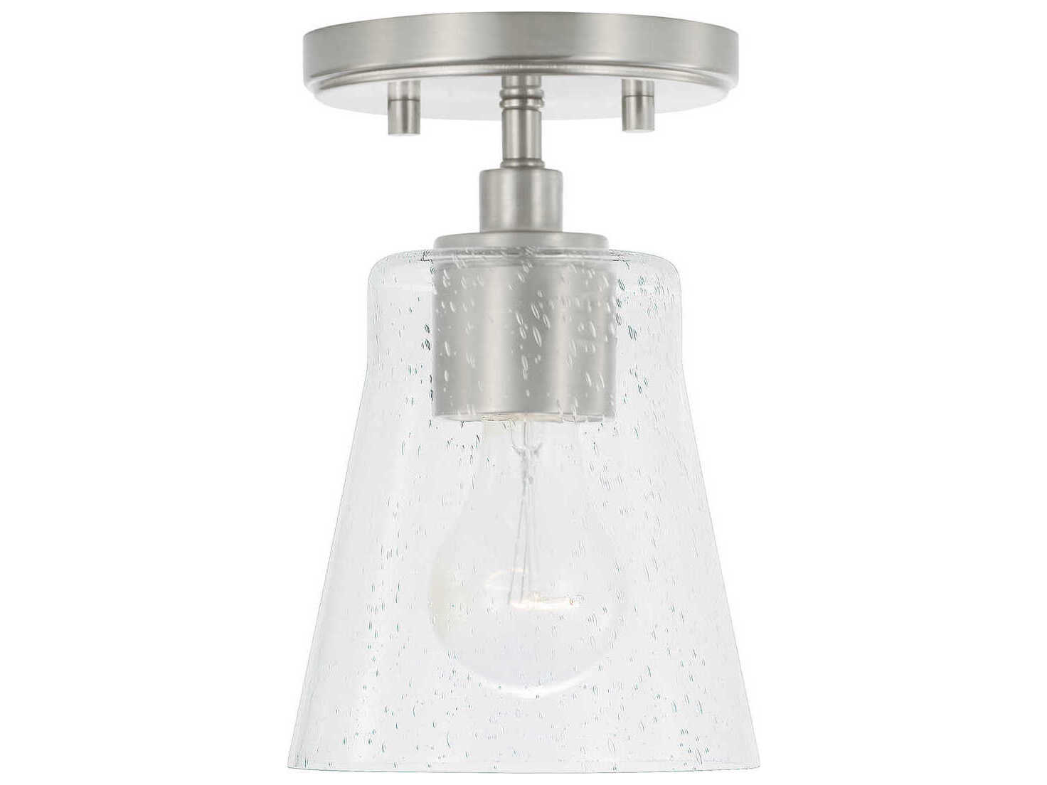 Capital Lighting Baker 1-Light Brushed Nickel Glass Mini Pendant