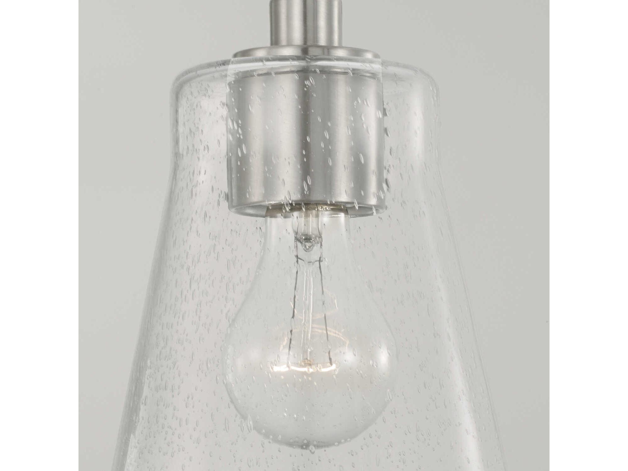 Capital Lighting Baker 1-Light Brushed Nickel Glass Mini Pendant
