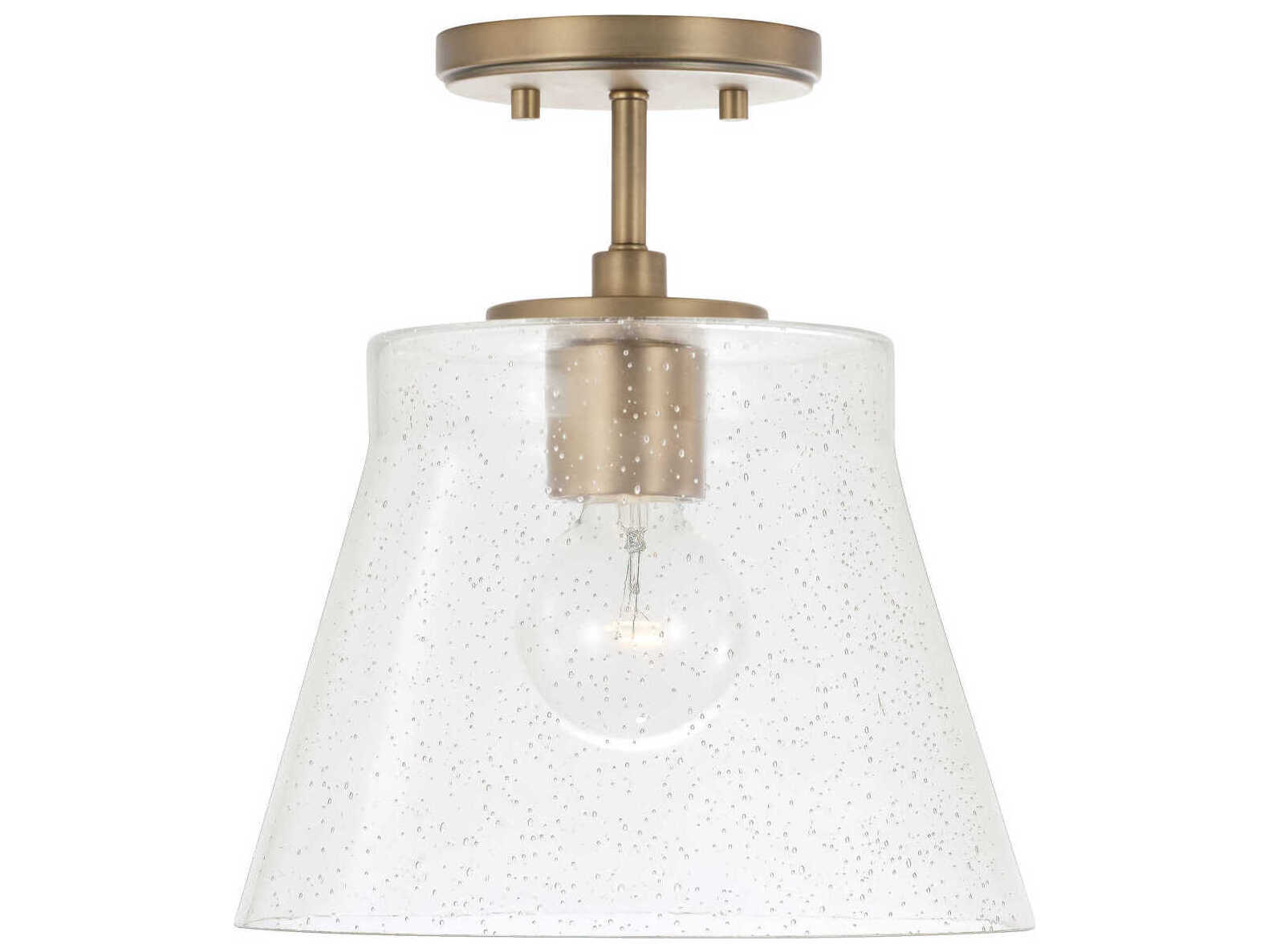 Capital Lighting Baker 1-Light Aged Brass Glass Mini Pendant