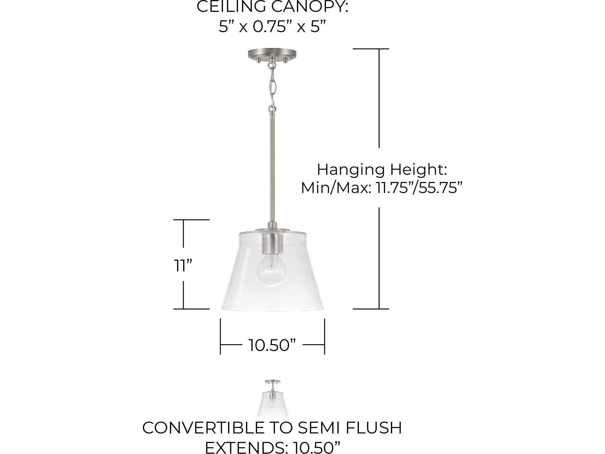 Capital Lighting Baker 1-Light Brushed Nickel Empire Mini Pendant