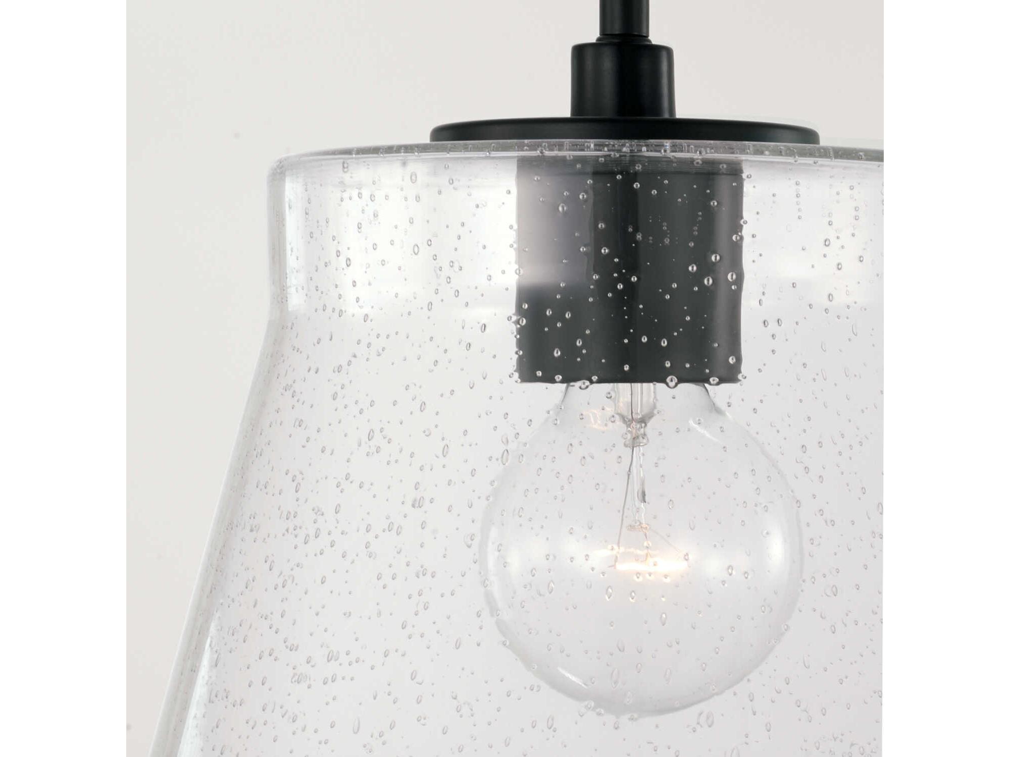 Capital Lighting Baker 1-Light Matte Black Glass Empire Mini Pendant