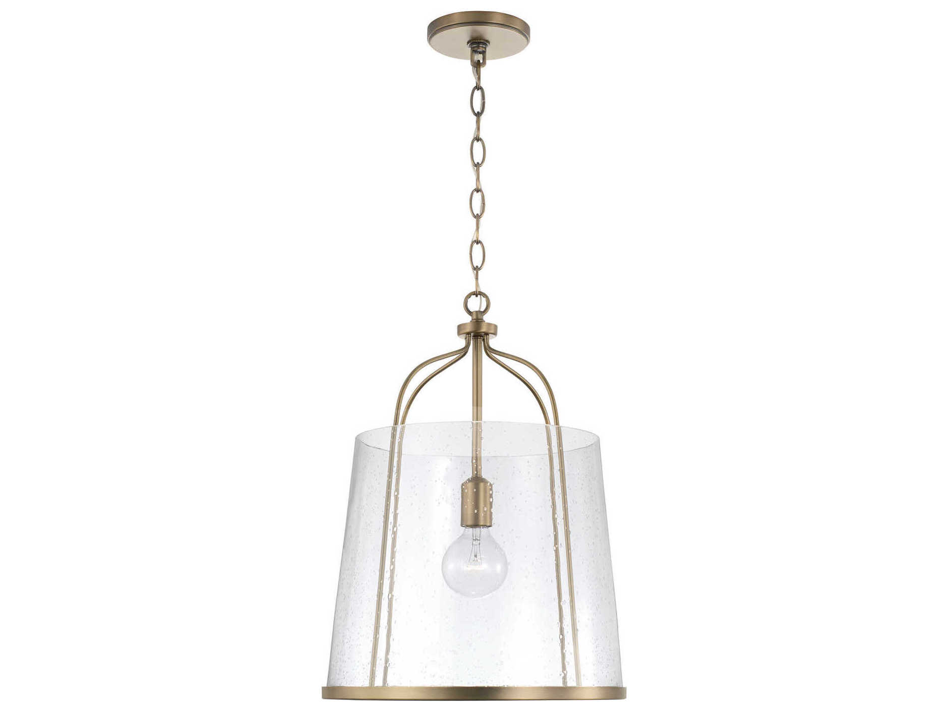 Capital Lighting Madison 1-Light Aged Brass Glass Empire Pendant