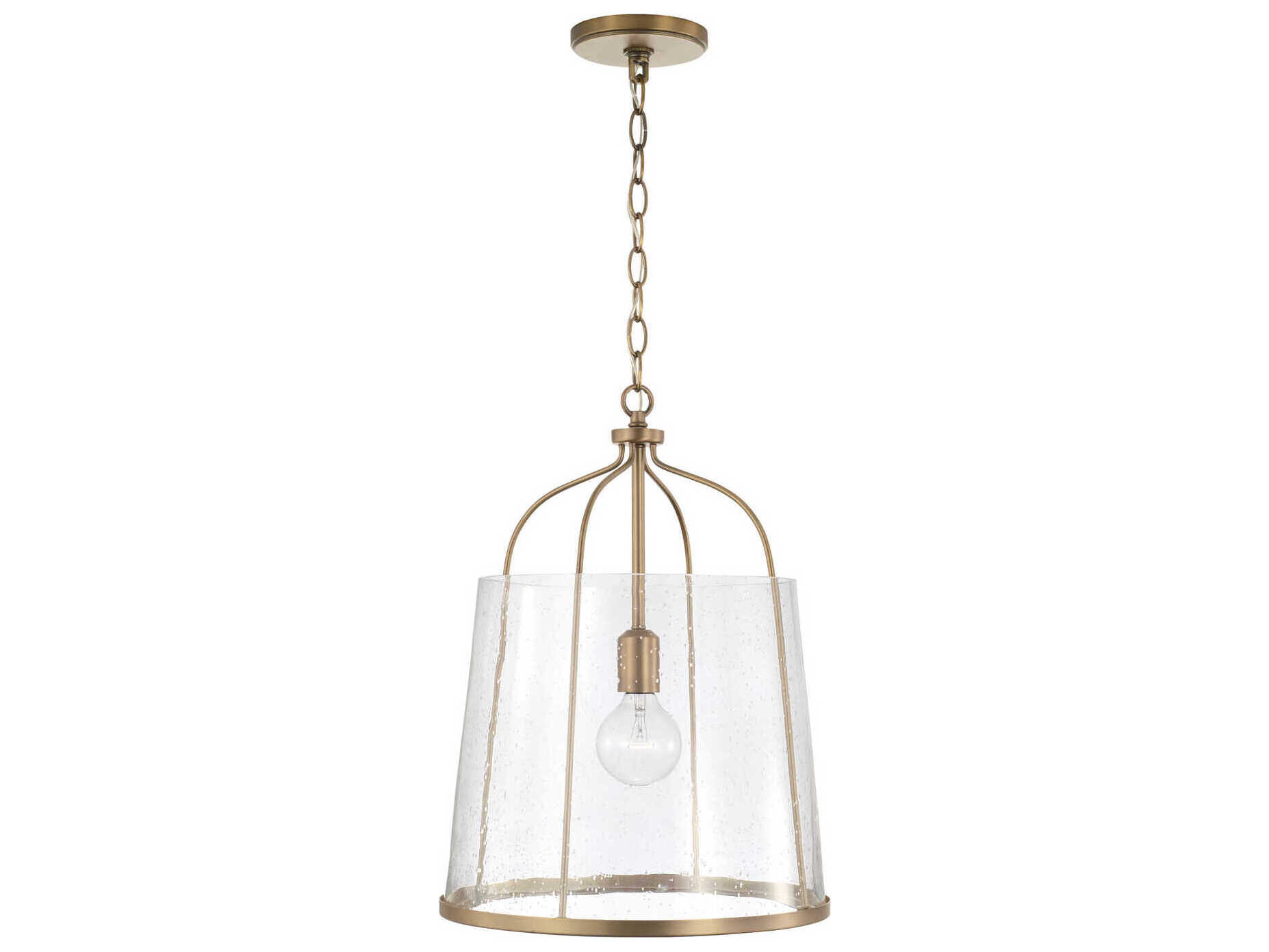 Capital Lighting Madison 1-Light Aged Brass Glass Empire Pendant