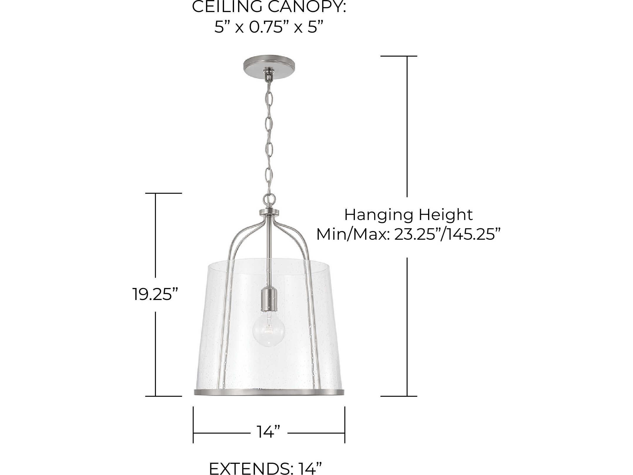 Capital Lighting Madison 1-Light Brushed Nickel Glass Empire Pendant