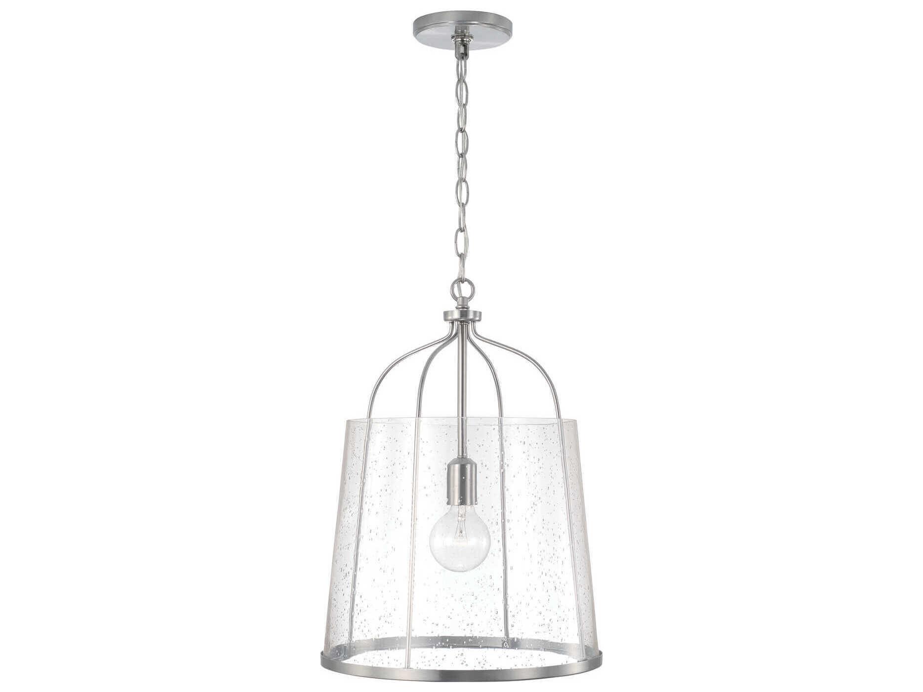 Capital Lighting Madison 1-Light Brushed Nickel Glass Empire Pendant