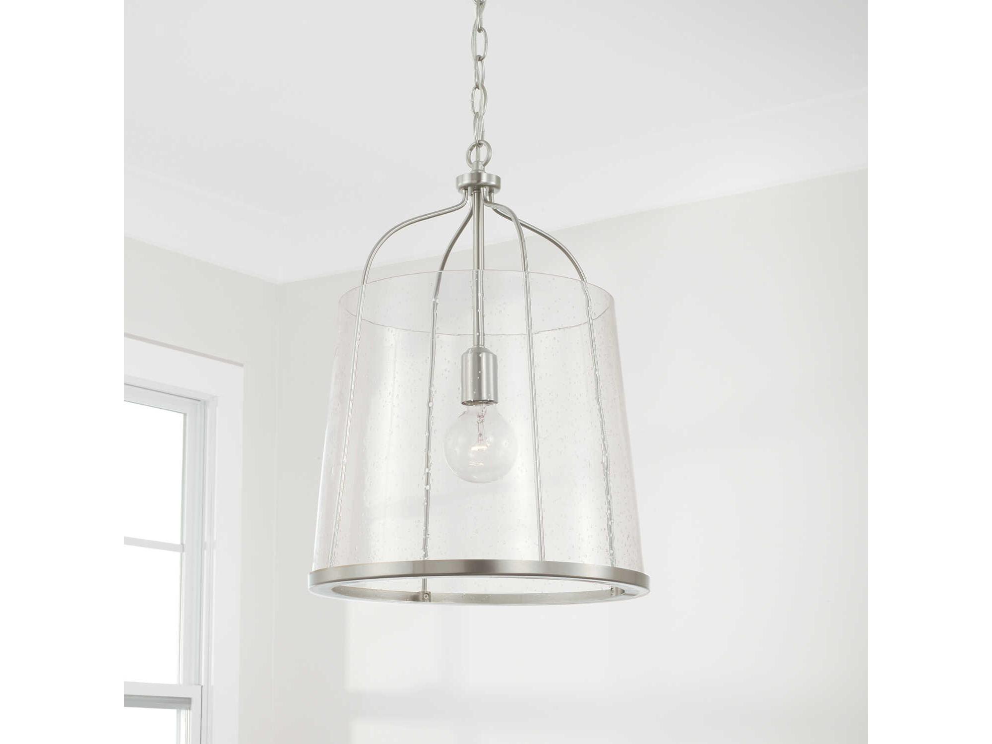 Capital Lighting Madison 1-Light Brushed Nickel Glass Empire Pendant