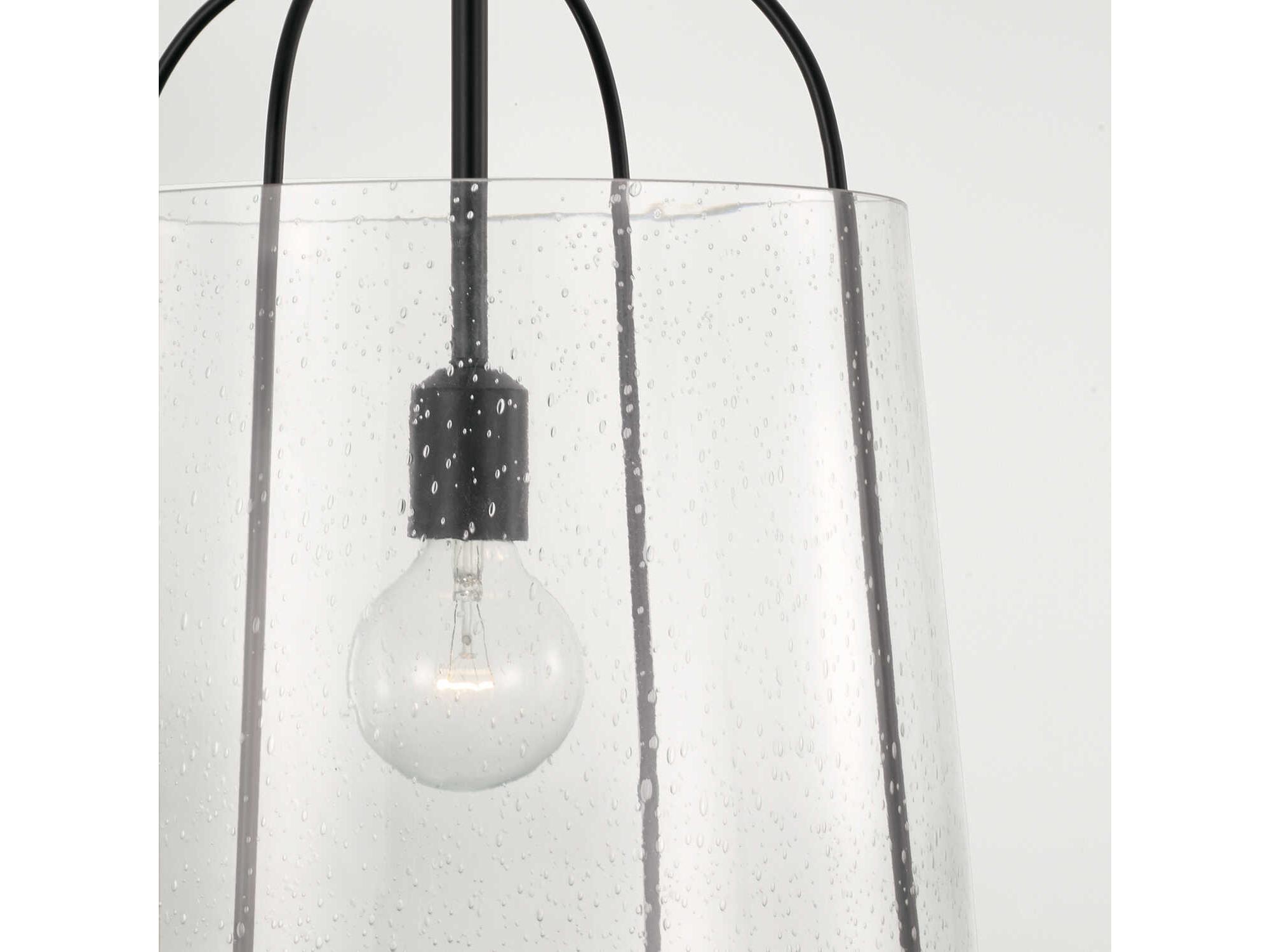 Capital Lighting Madison 1-Light Matte Black Glass Empire Pendant
