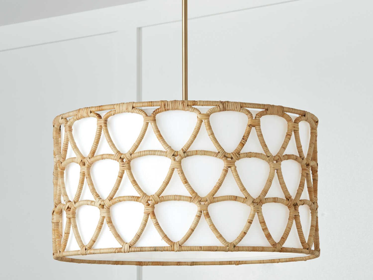 Capital Lighting Tulum 4-Light Matte Brass Drum Pendant