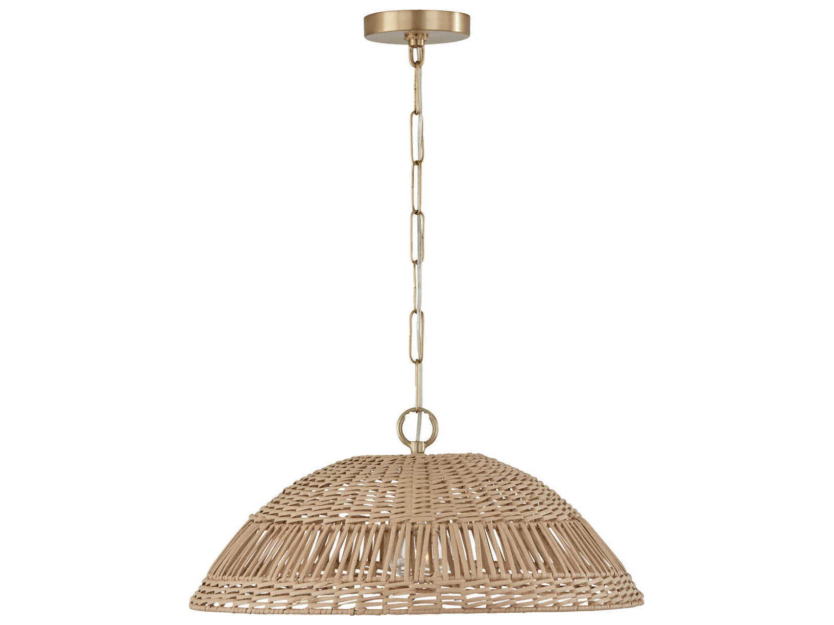 Capital Lighting Naomi 1-Light Matte Brass Brown Dome Pendant