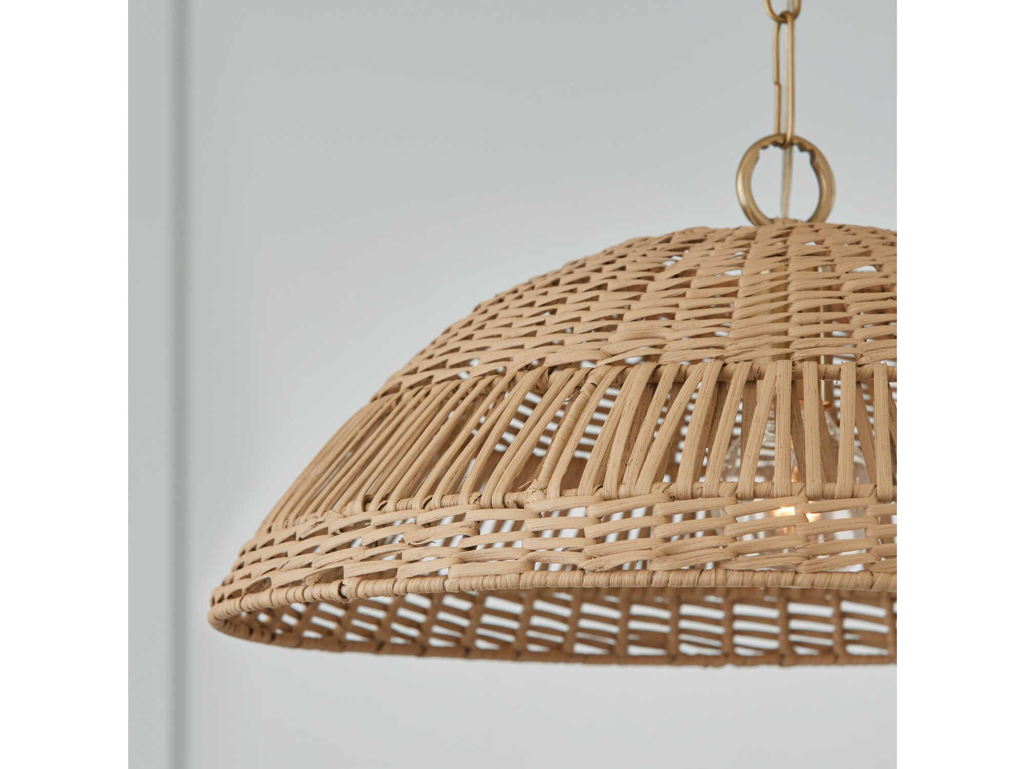 Capital Lighting Naomi 1-Light Matte Brass Brown Dome Pendant