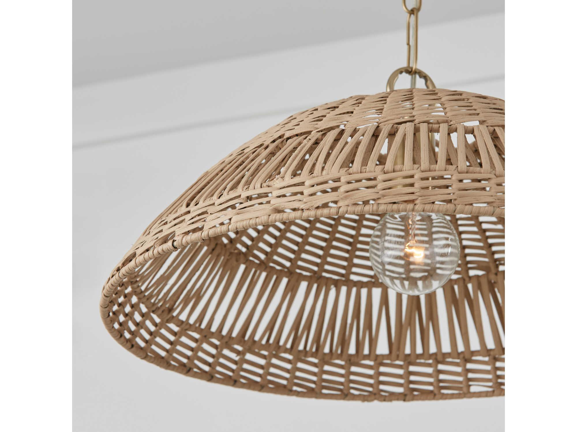 Capital Lighting Naomi 1-Light Matte Brass Brown Dome Pendant