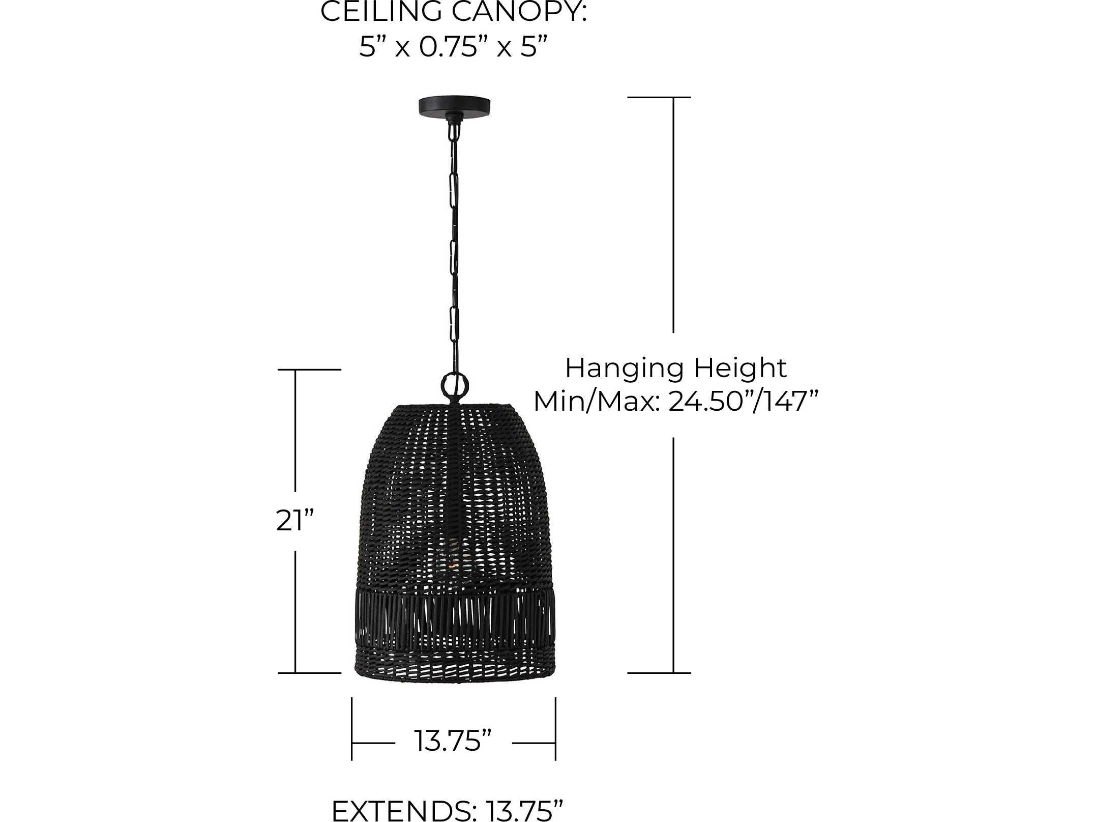 Capital Lighting Naomi 1-Light Matte Black Dome Pendant