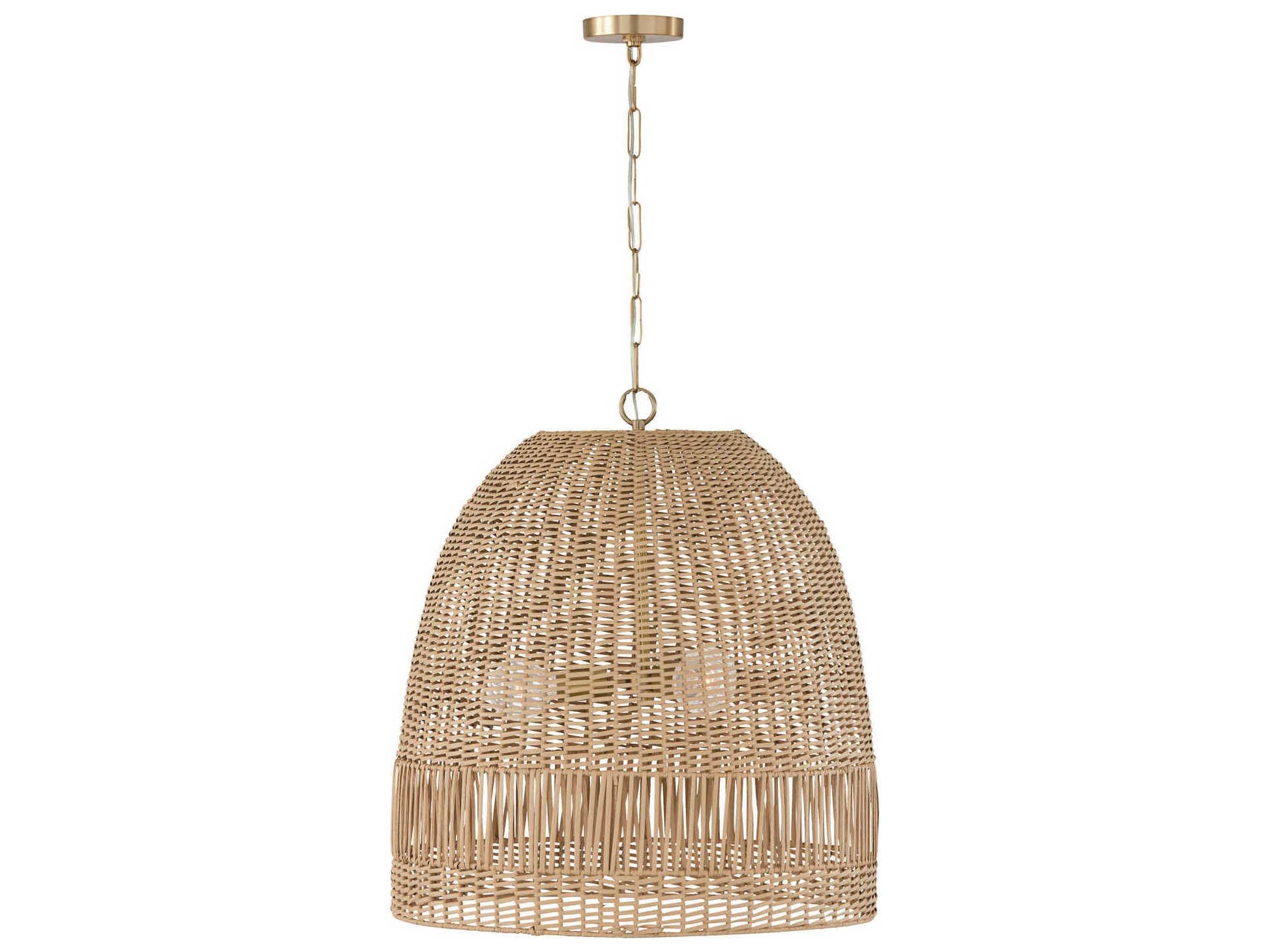 Capital Lighting Naomi 3-Light Matte Brass Brown Dome Pendant
