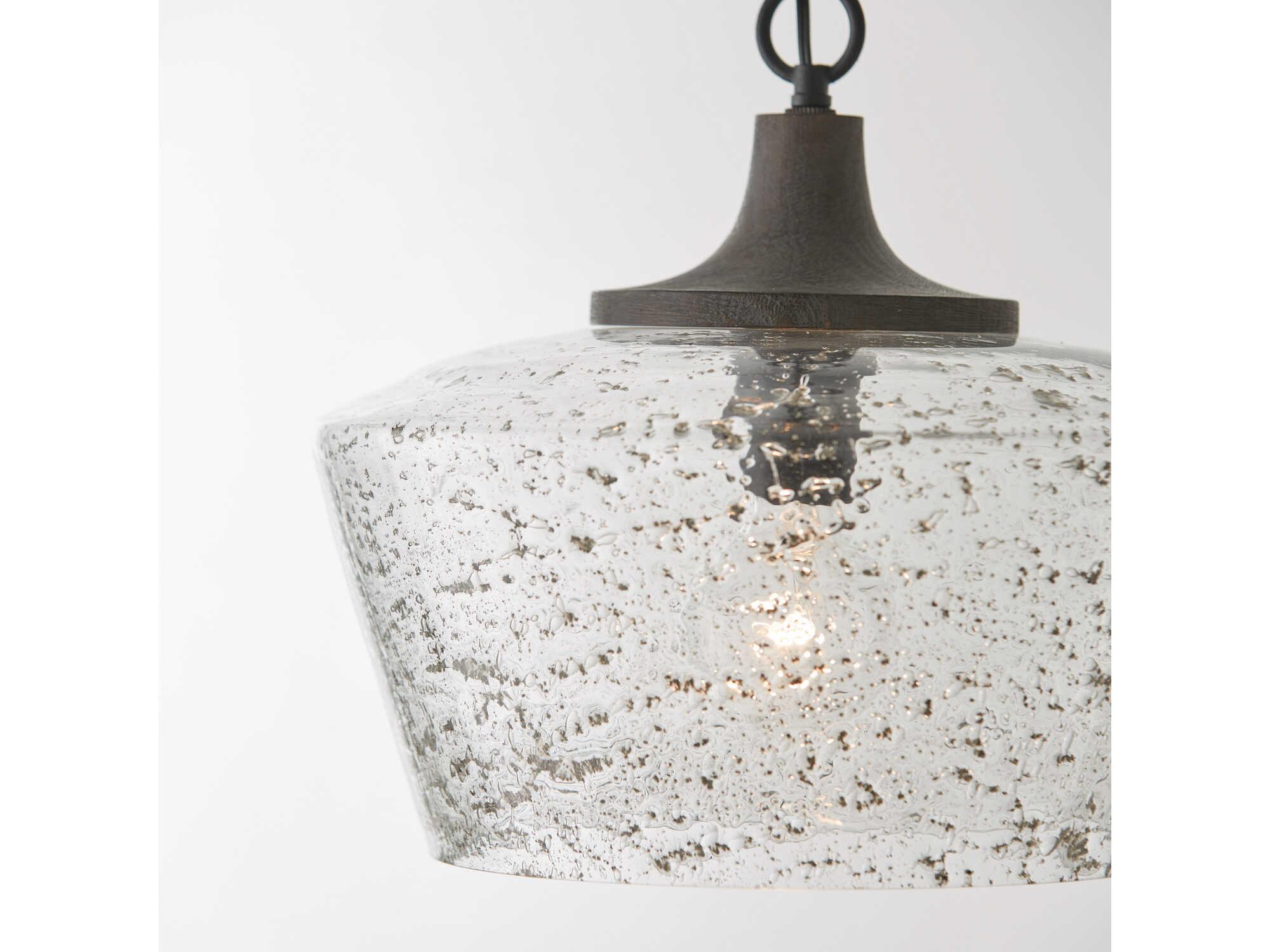 Capital Lighting Clive 1-Light Carbon Grey Black Iron Glass Dome Pendant