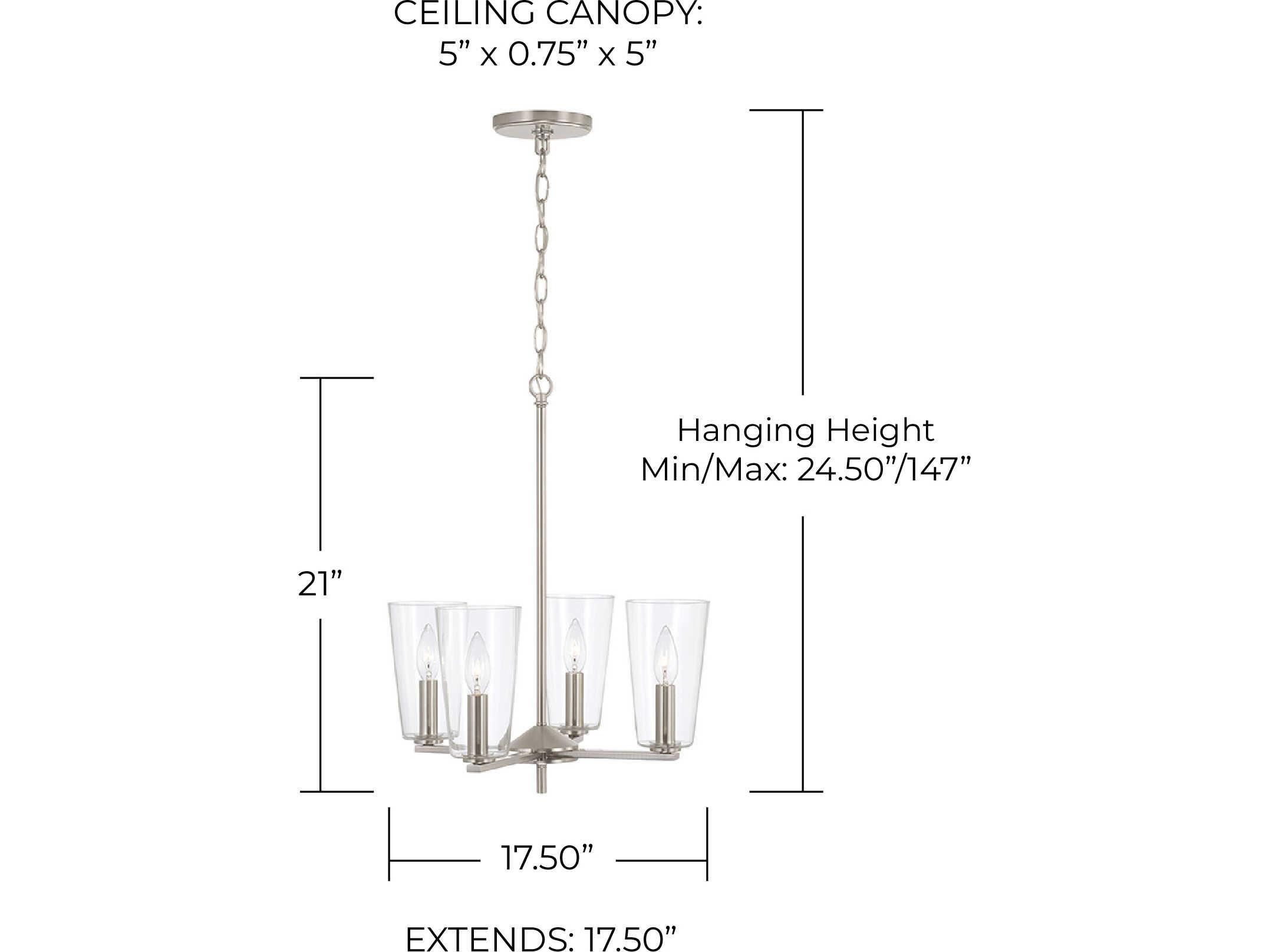 Capital Lighting Portman 4-Light Brushed Nickel Glass Bell Pendant