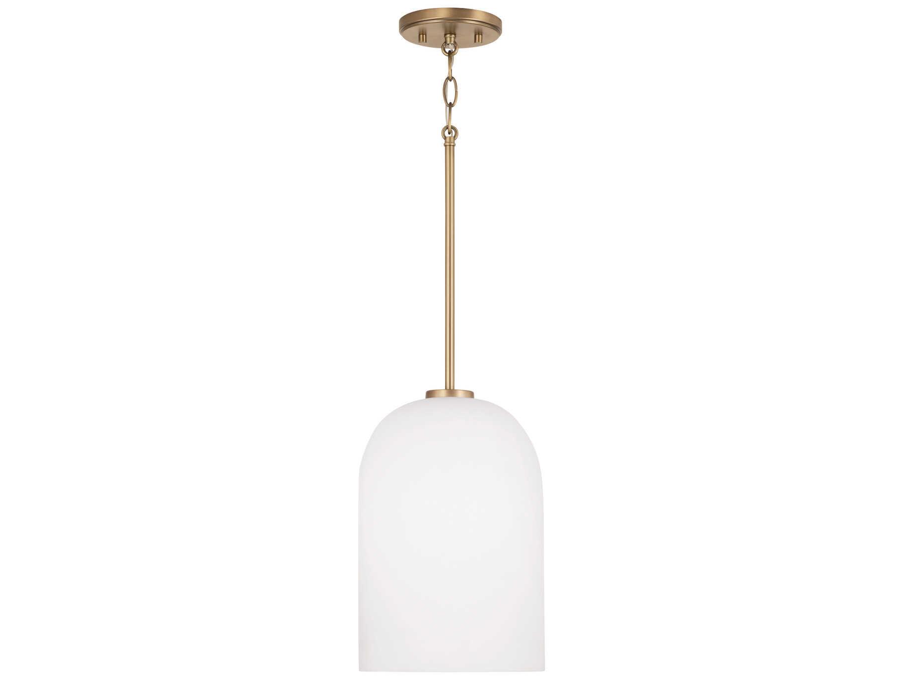Capital Lighting Lawson 1-Light Aged Brass Glass Bell Mini Pendant
