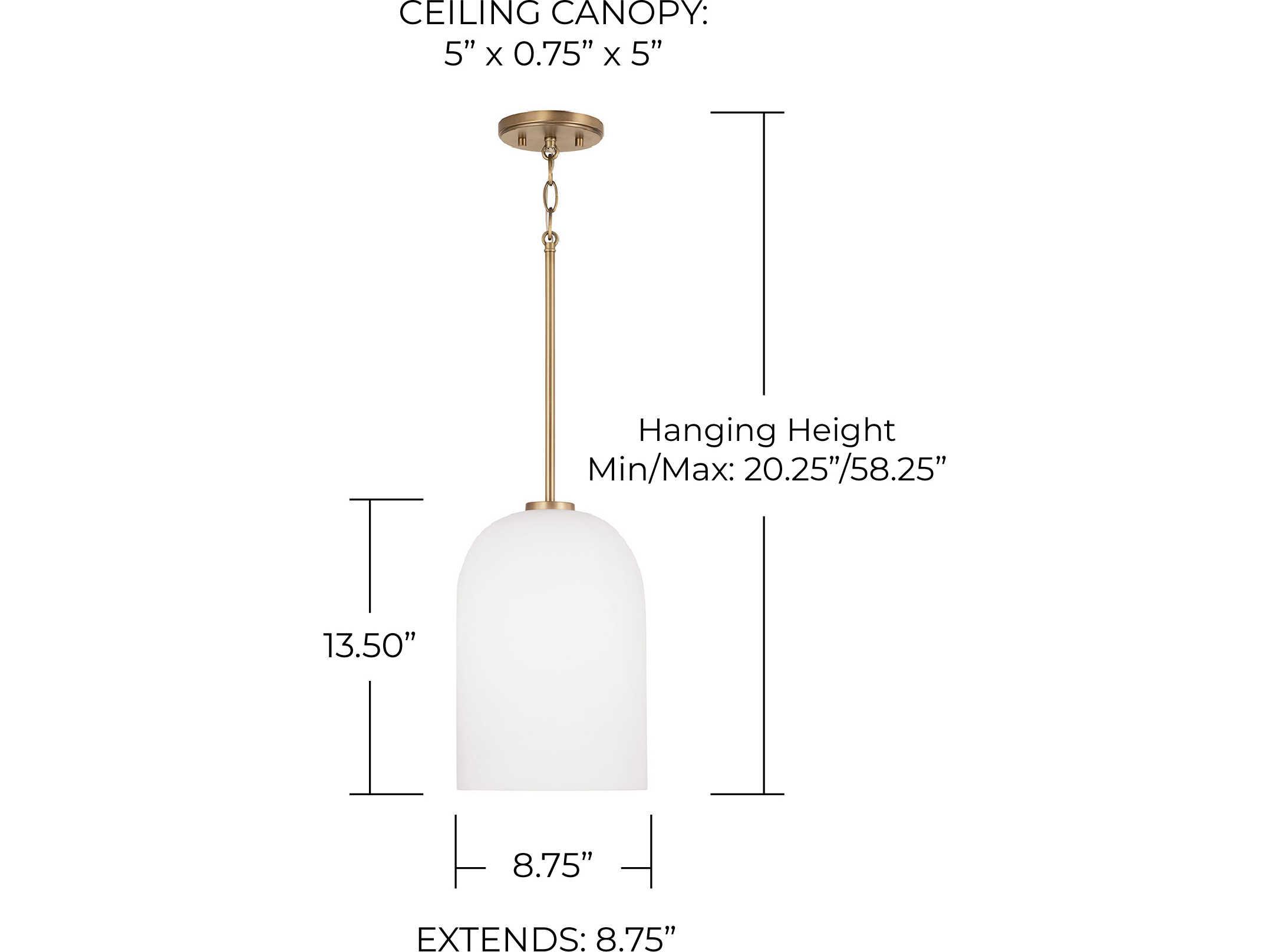 Capital Lighting Lawson 1-Light Aged Brass Glass Bell Mini Pendant