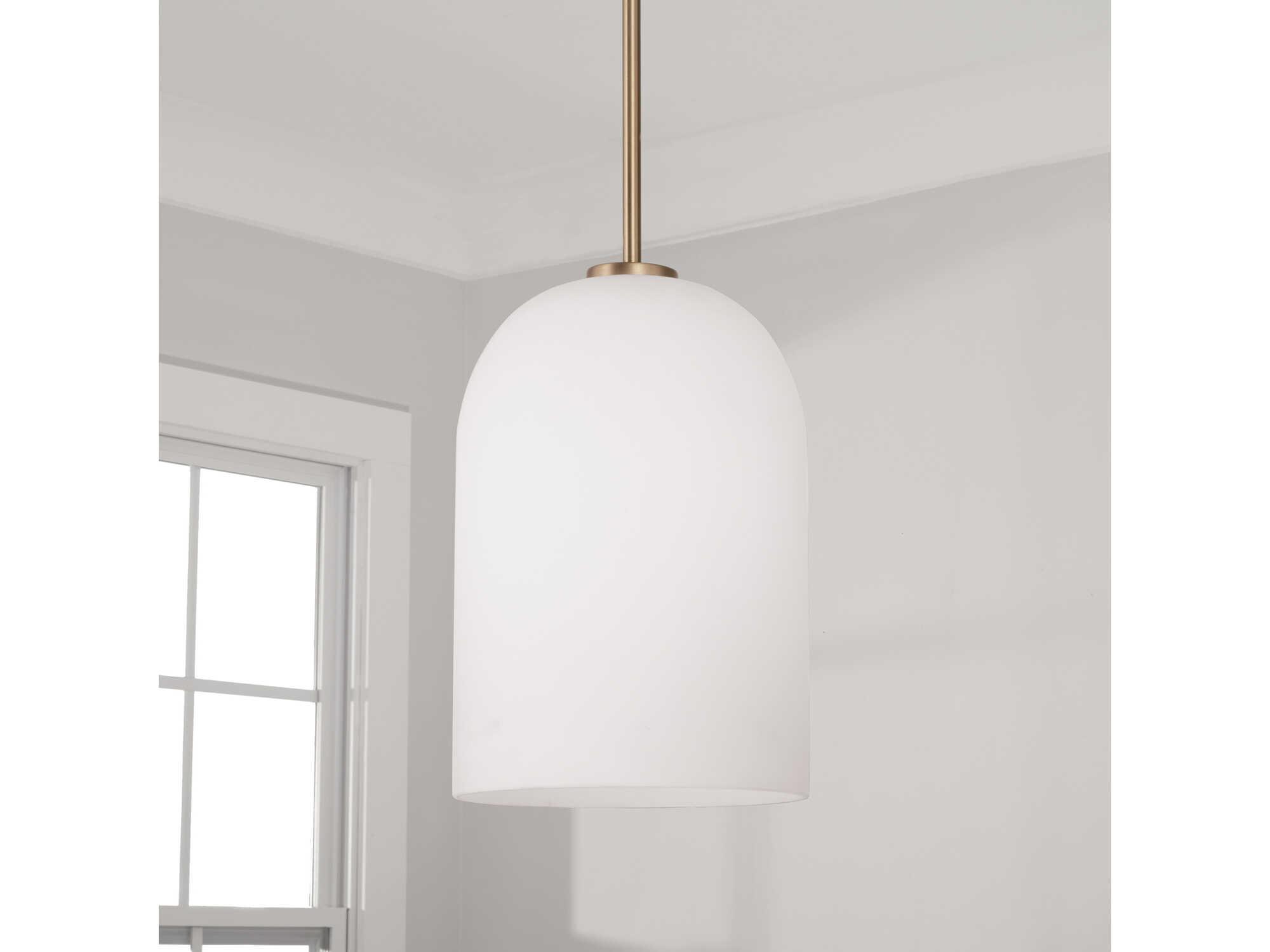 Capital Lighting Lawson 1-Light Aged Brass Glass Bell Mini Pendant