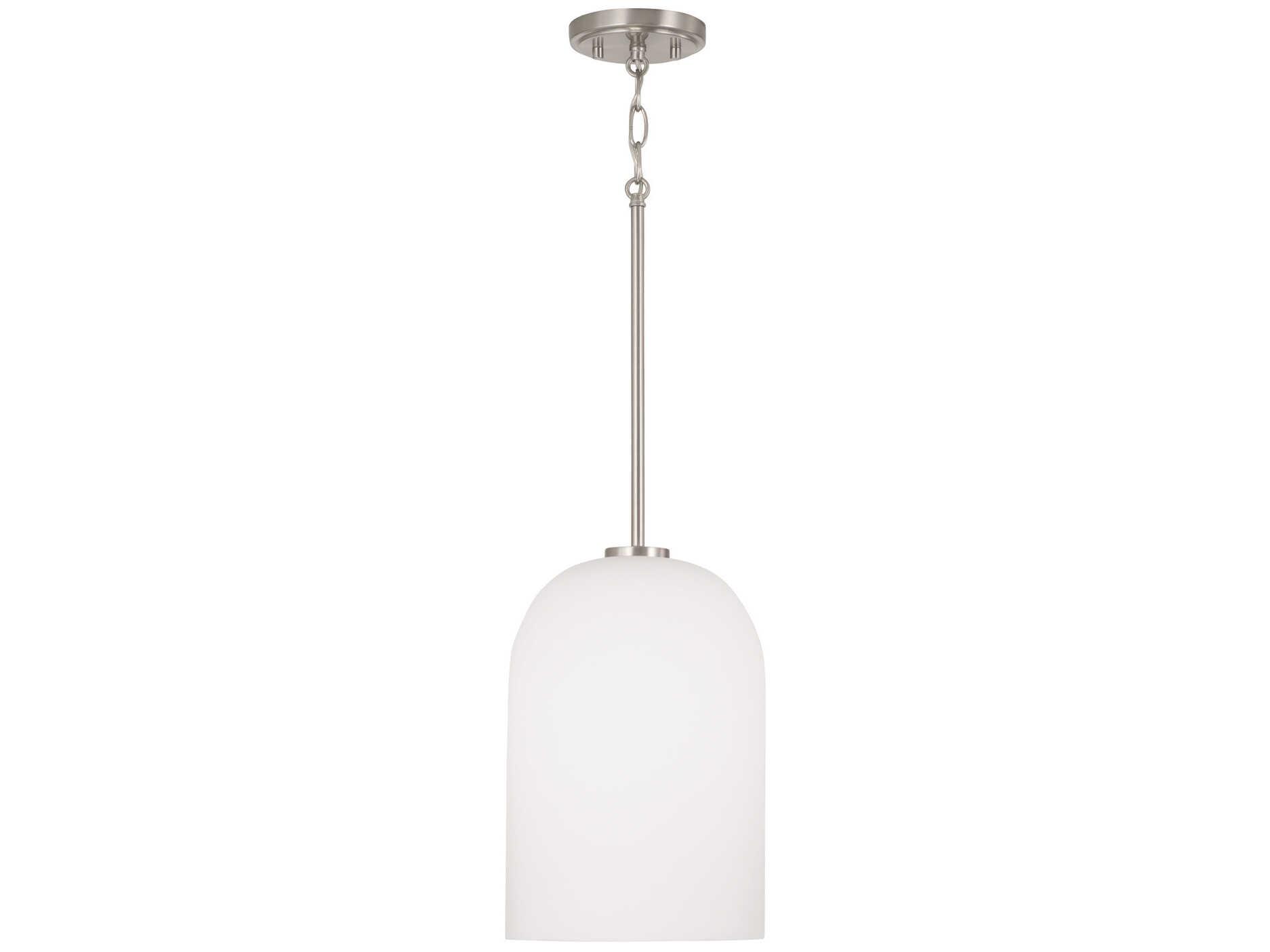 Capital Lighting Lawson 1-Light Brushed Nickel Glass Bell Mini Pendant