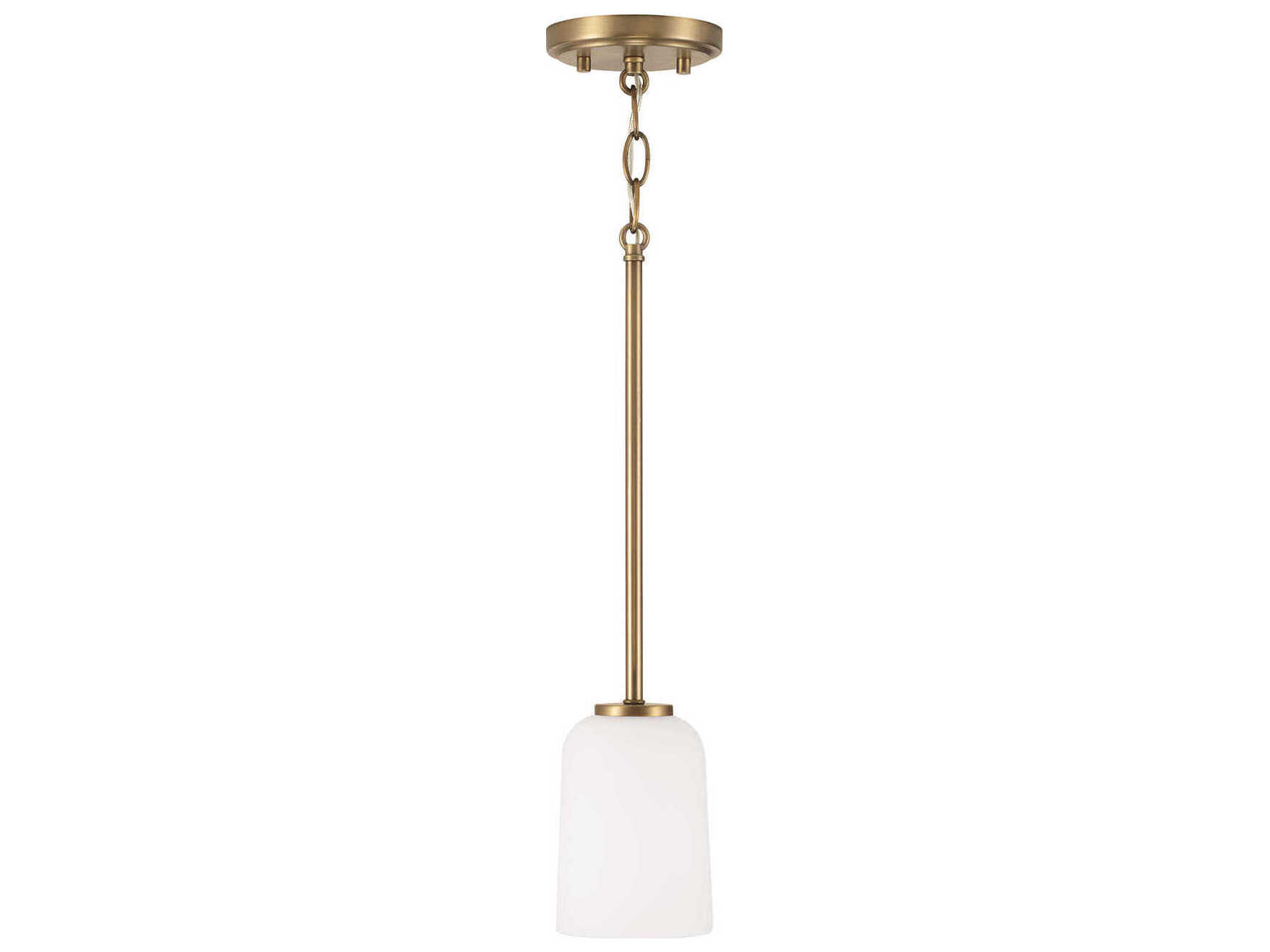 Capital Lighting Lawson 1-Light Aged Brass Glass Bell Mini Pendant