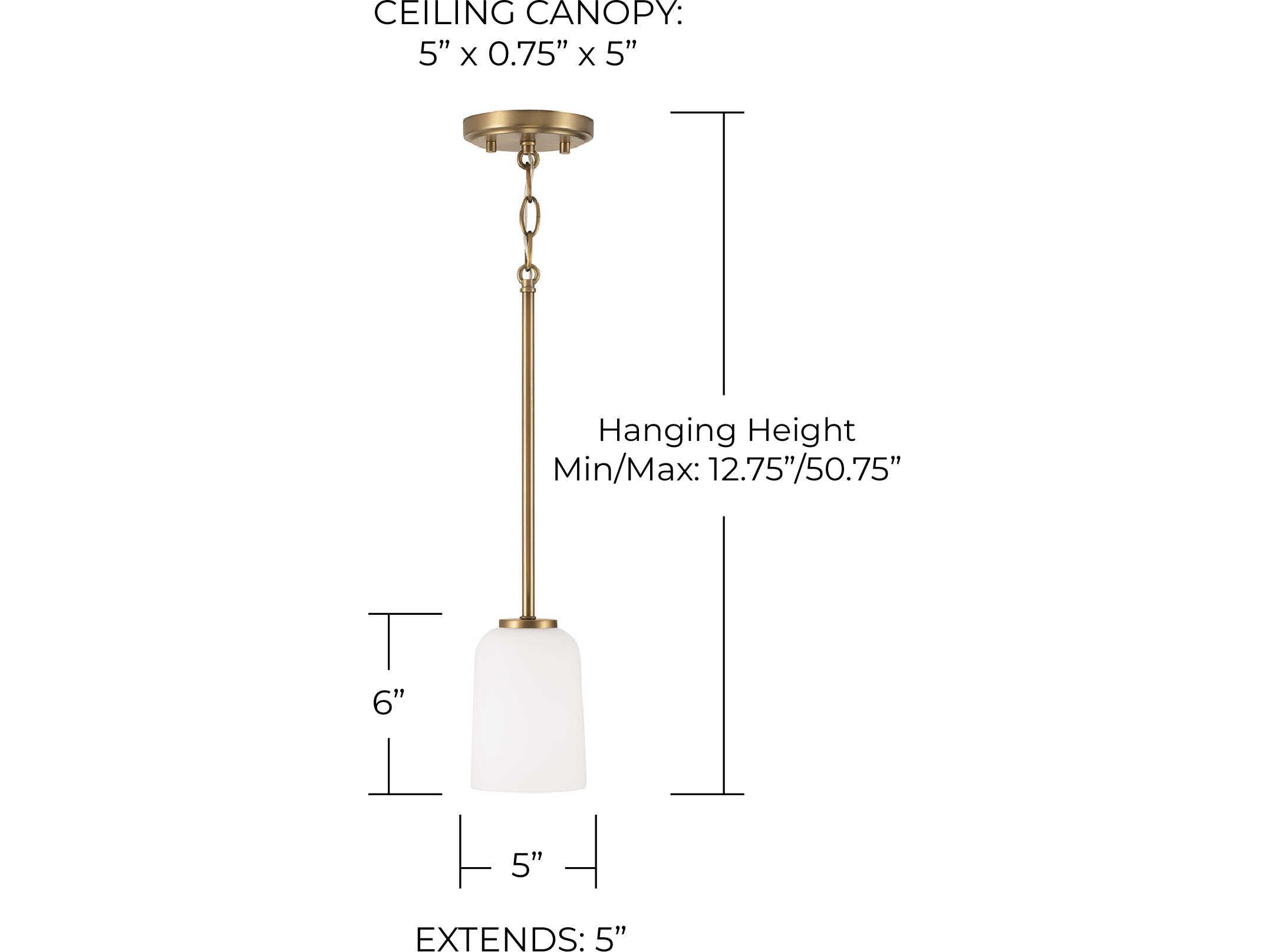 Capital Lighting Lawson 1-Light Aged Brass Glass Bell Mini Pendant