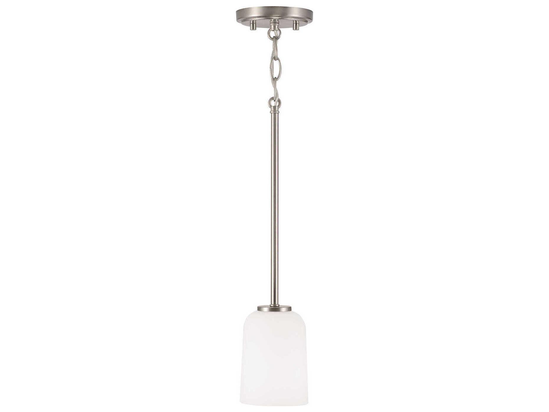 Capital Lighting Lawson 1-Light Brushed Nickel Glass Bell Mini Pendant