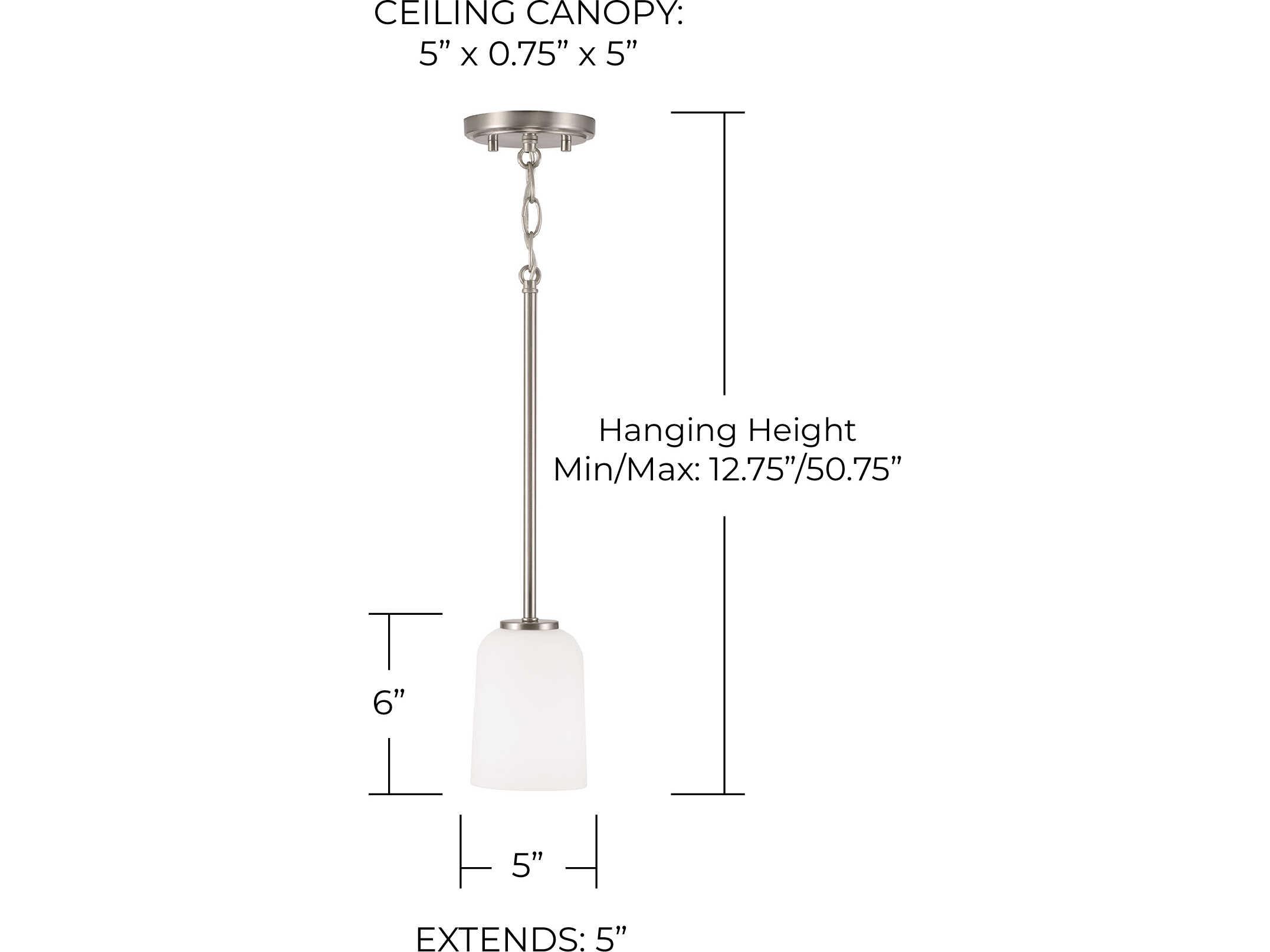 Capital Lighting Lawson 1-Light Brushed Nickel Glass Bell Mini Pendant