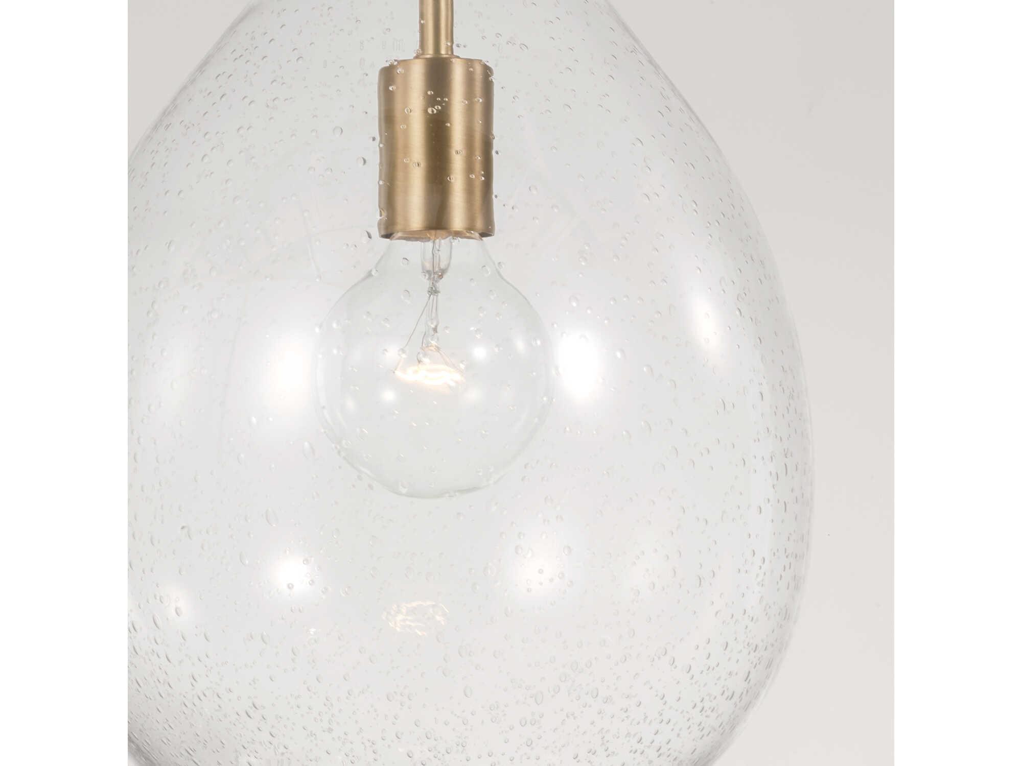 Capital Lighting Brentwood 1-Light Aged Brass Glass Mini Pendant