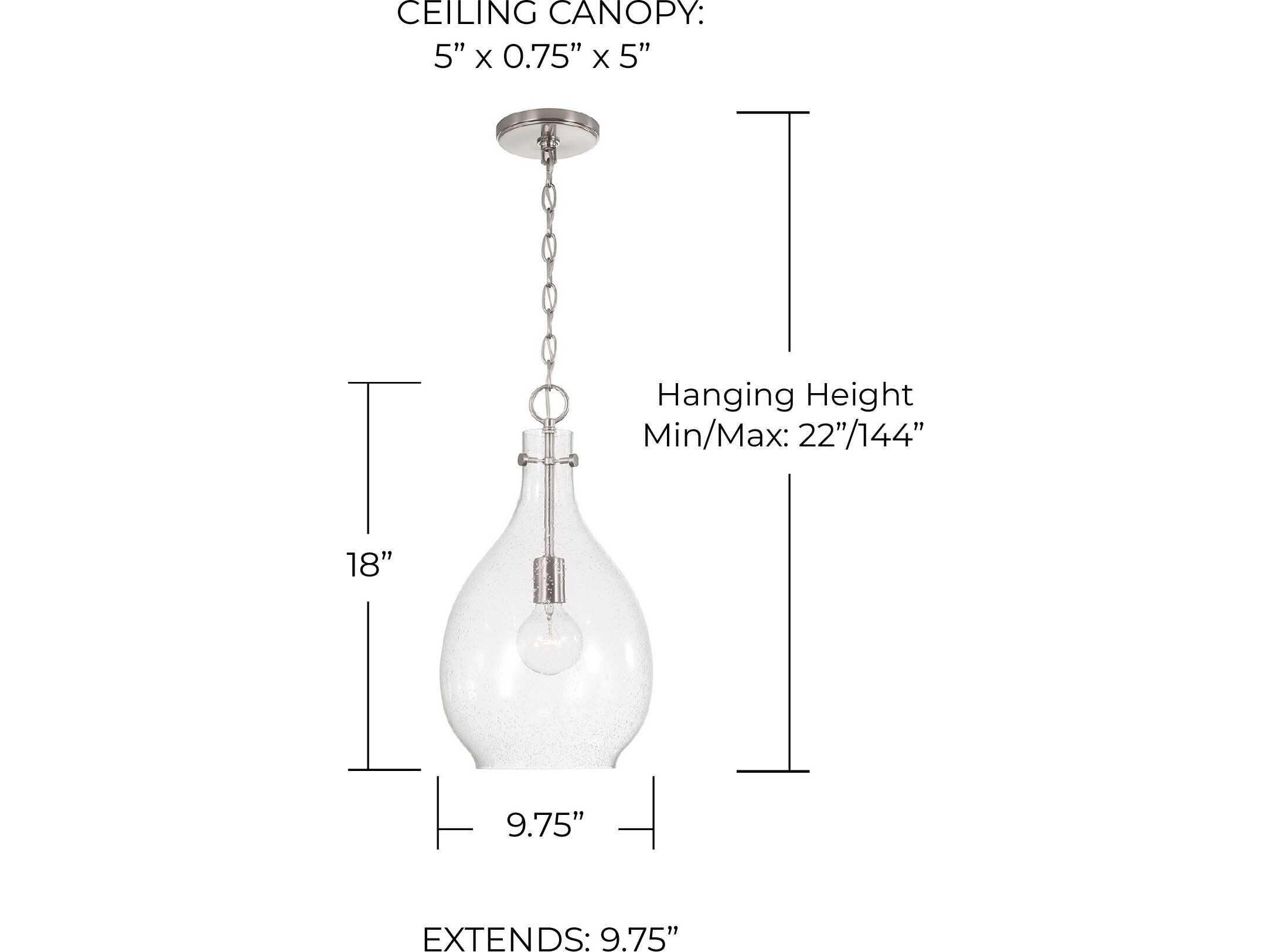 Capital Lighting Brentwood 1-Light Brushed Nickel Glass Mini Pendant