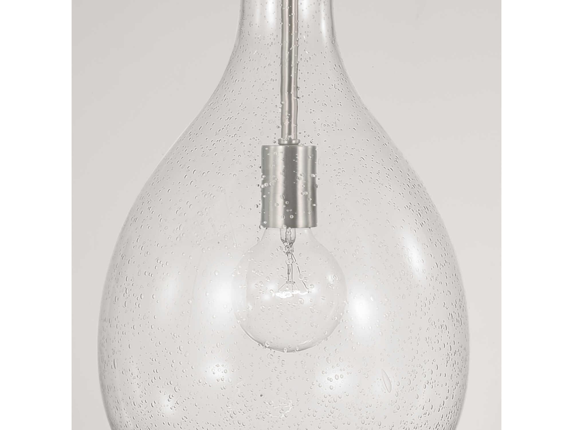 Capital Lighting Brentwood 1-Light Brushed Nickel Glass Mini Pendant