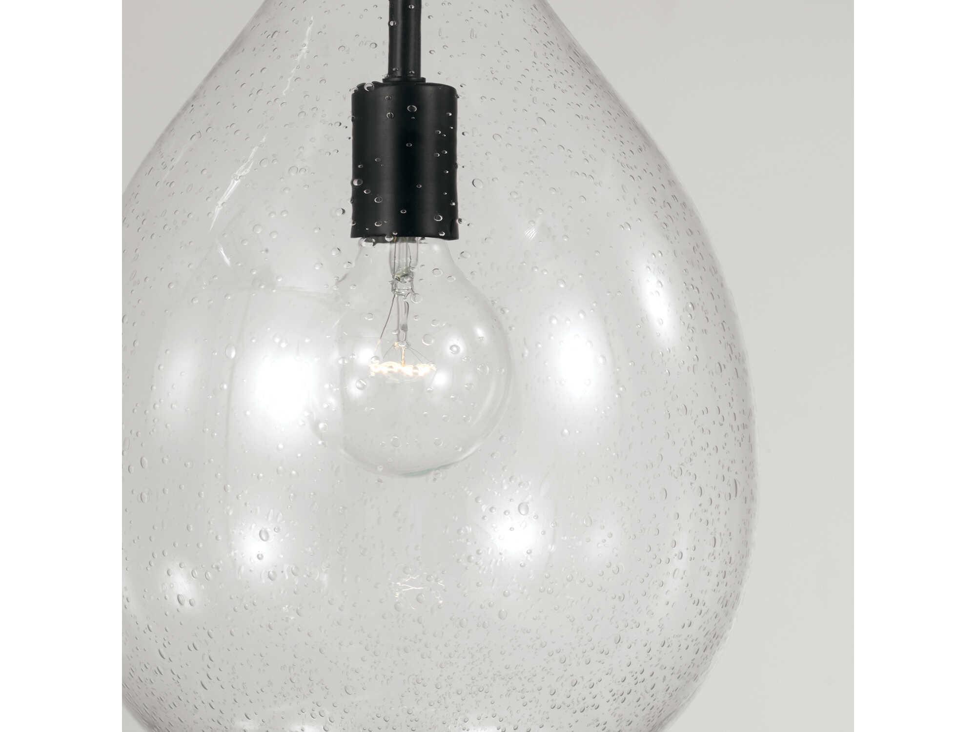 Capital Lighting Brentwood 1-Light Matte Black Glass Mini Pendant
