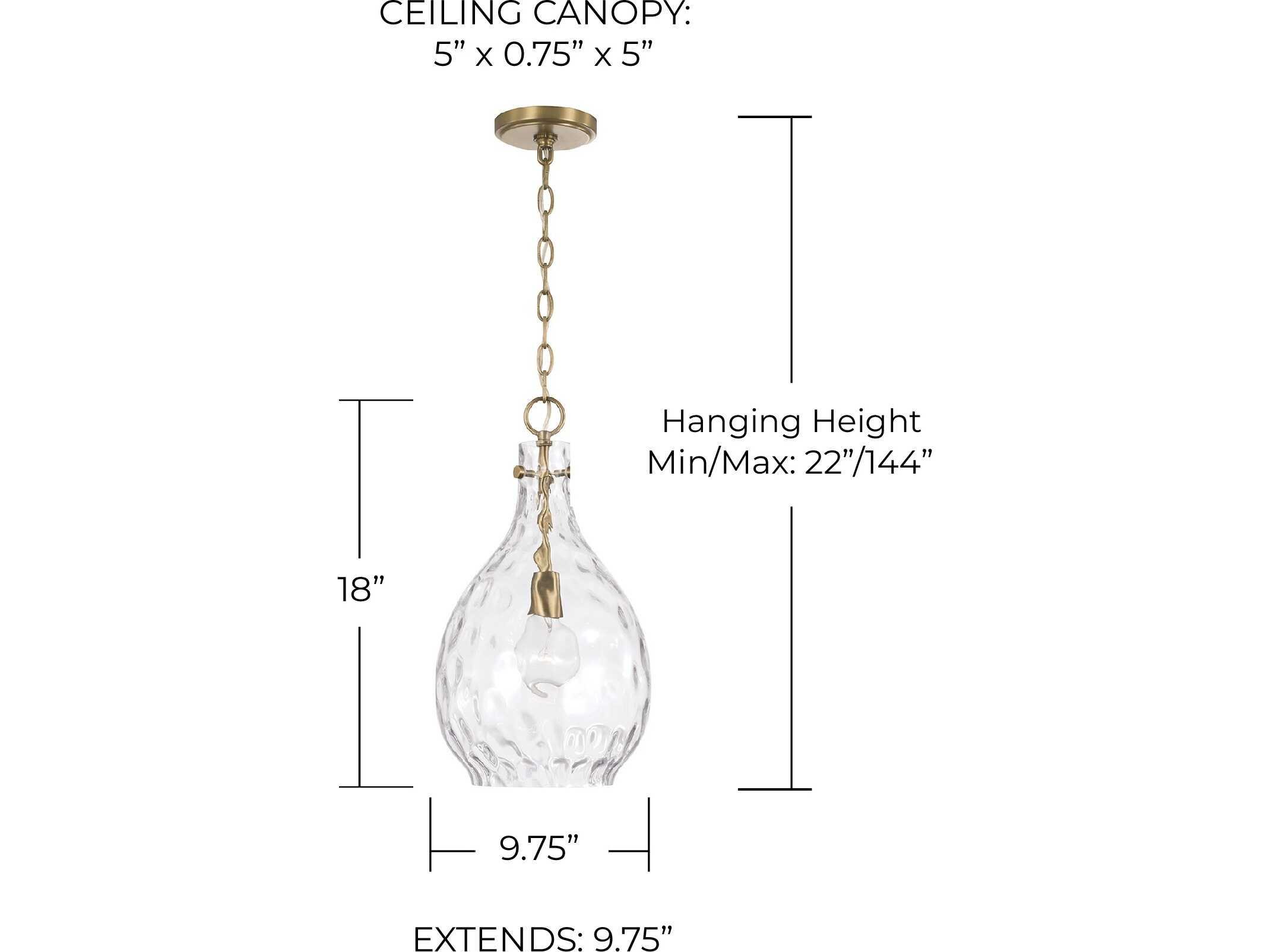 Capital Lighting Brentwood 1-Light Aged Brass Glass Mini Pendant