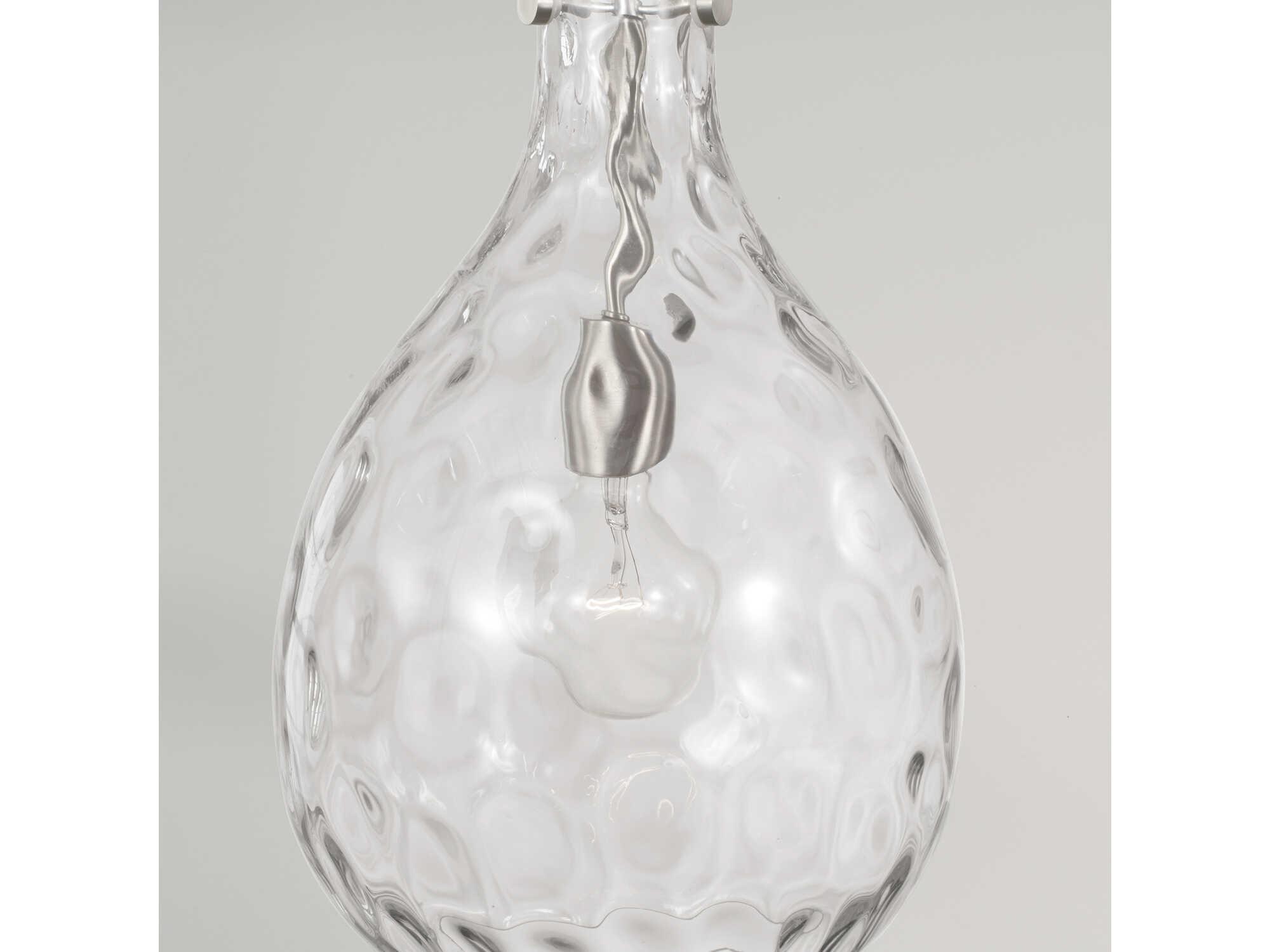 Capital Lighting Brentwood 1-Light Brushed Nickel Glass Mini Pendant