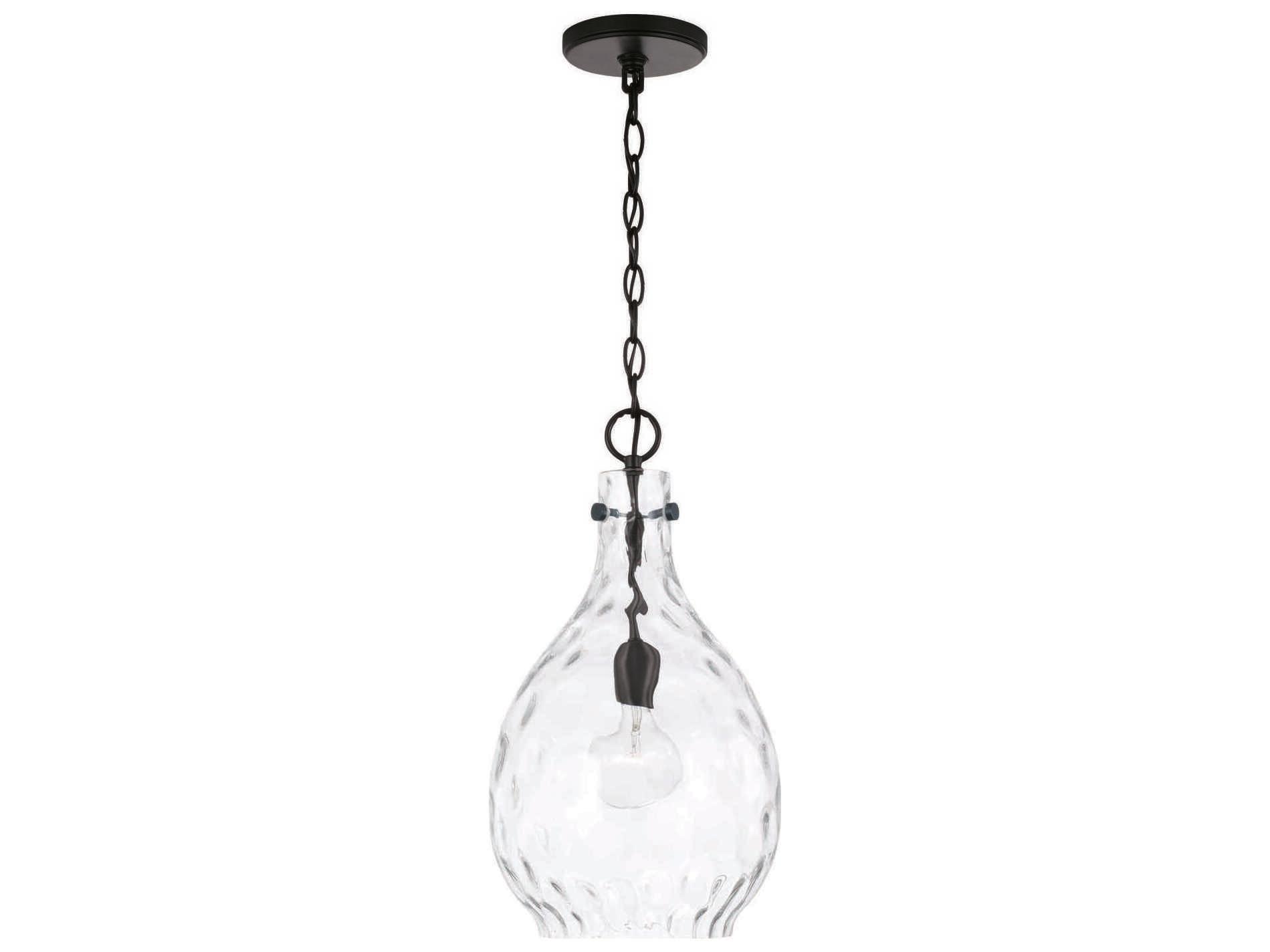 Capital Lighting Brentwood 1-Light Matte Black Glass Mini Pendant