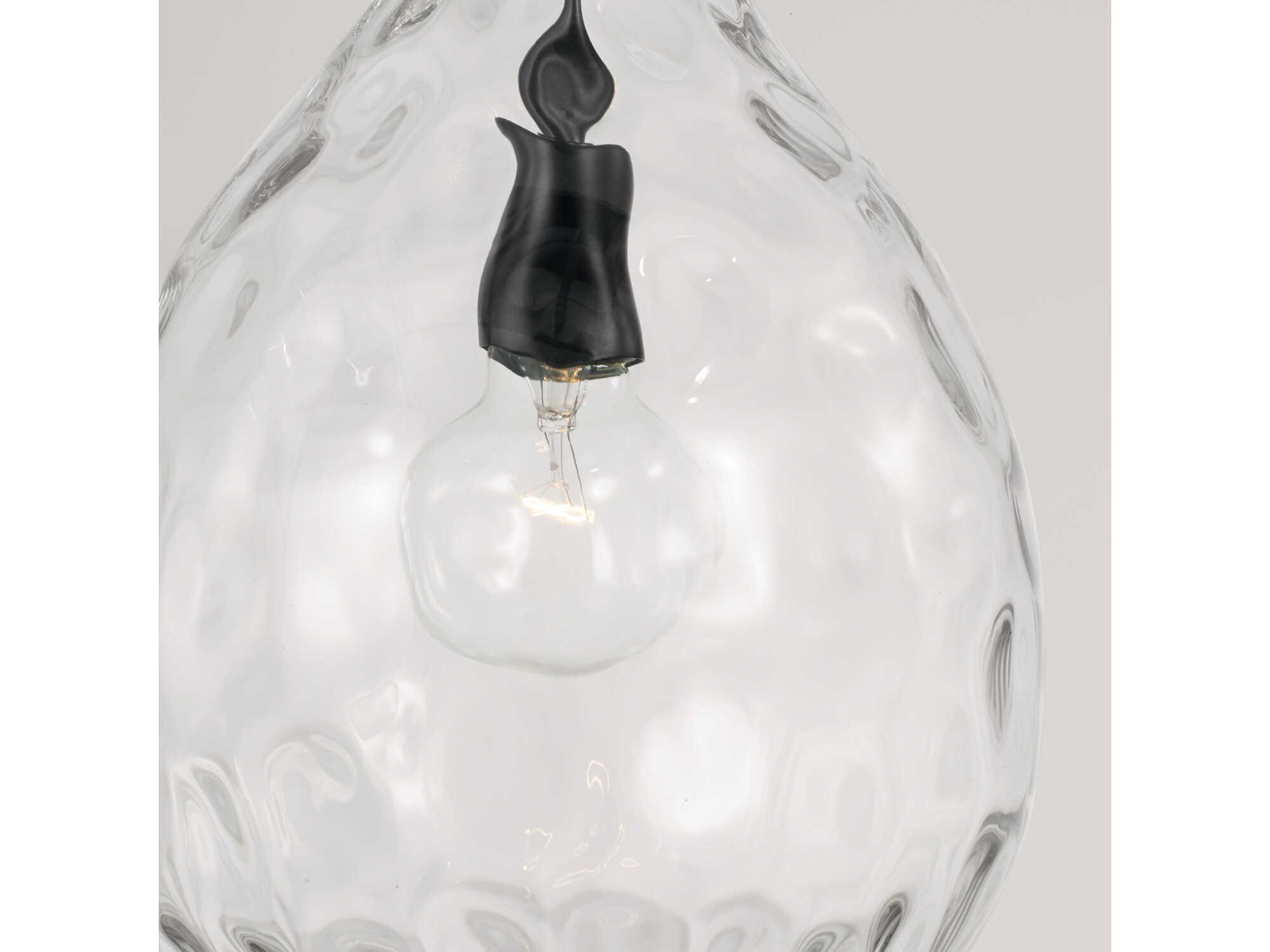 Capital Lighting Brentwood 1-Light Matte Black Glass Mini Pendant