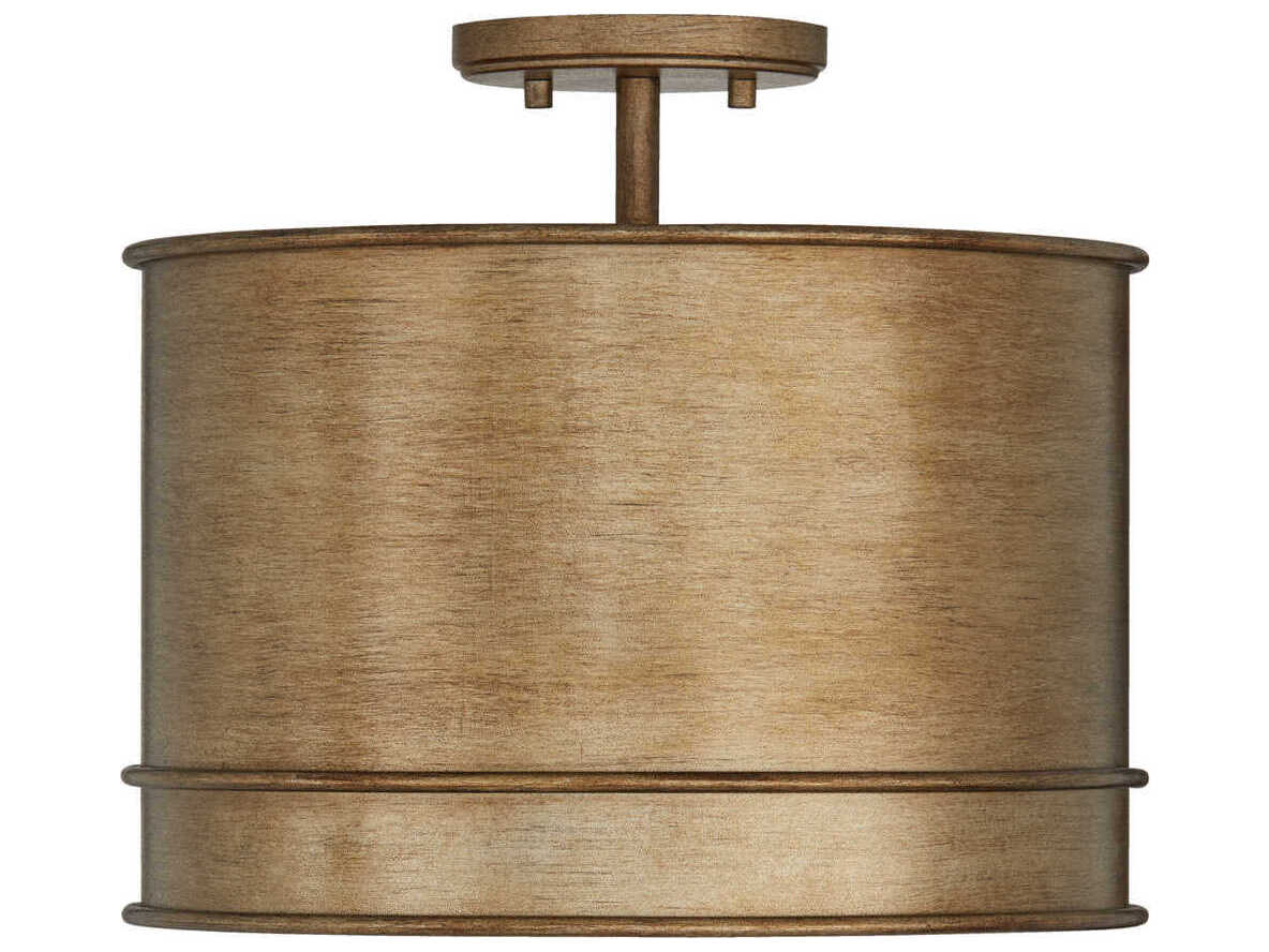 Capital Lighting Nole 1-Light Mystic Luster Brass Drum Pendant