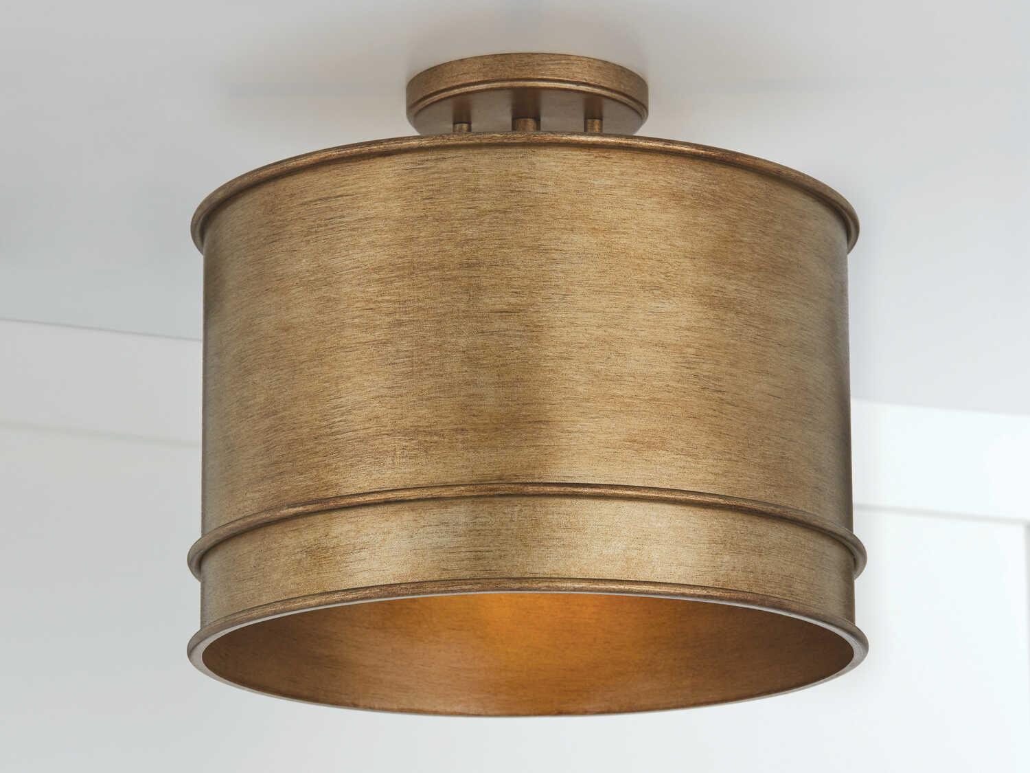 Capital Lighting Nole 1-Light Mystic Luster Brass Drum Pendant