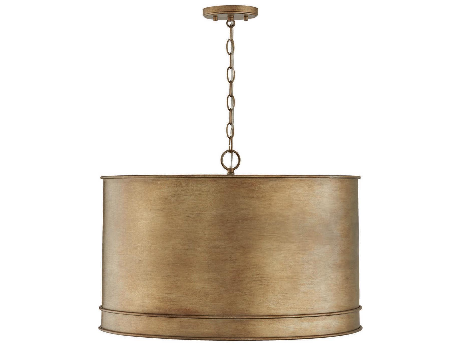 Capital Lighting Nole 4-Light Mystic Luster Brass Drum Pendant