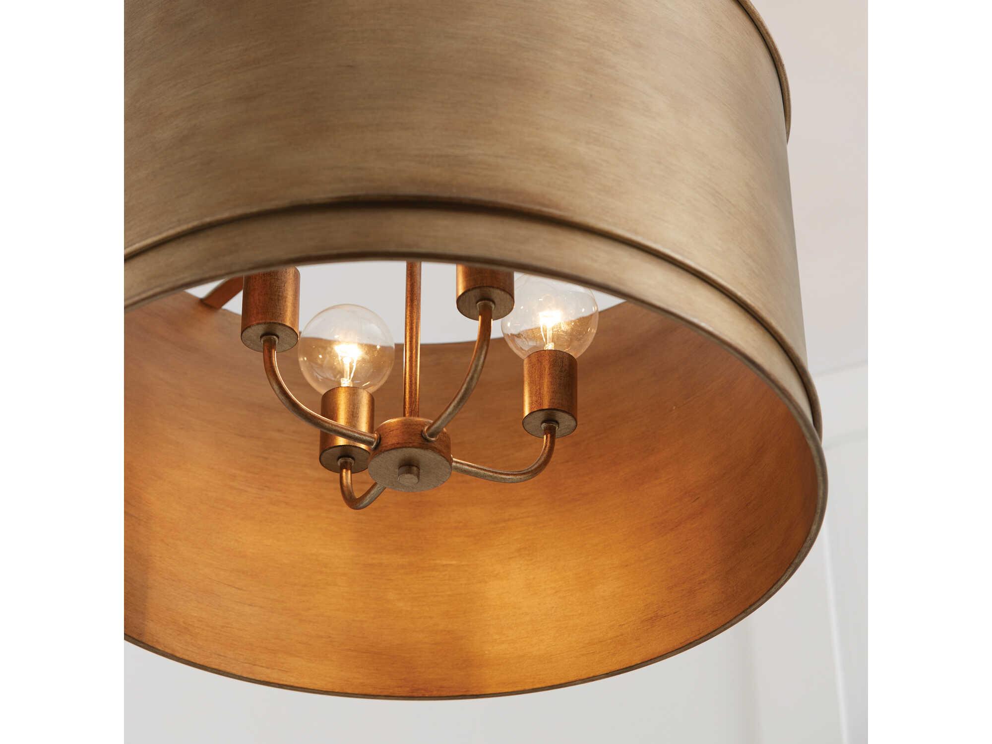 Capital Lighting Nole 4-Light Mystic Luster Brass Drum Pendant