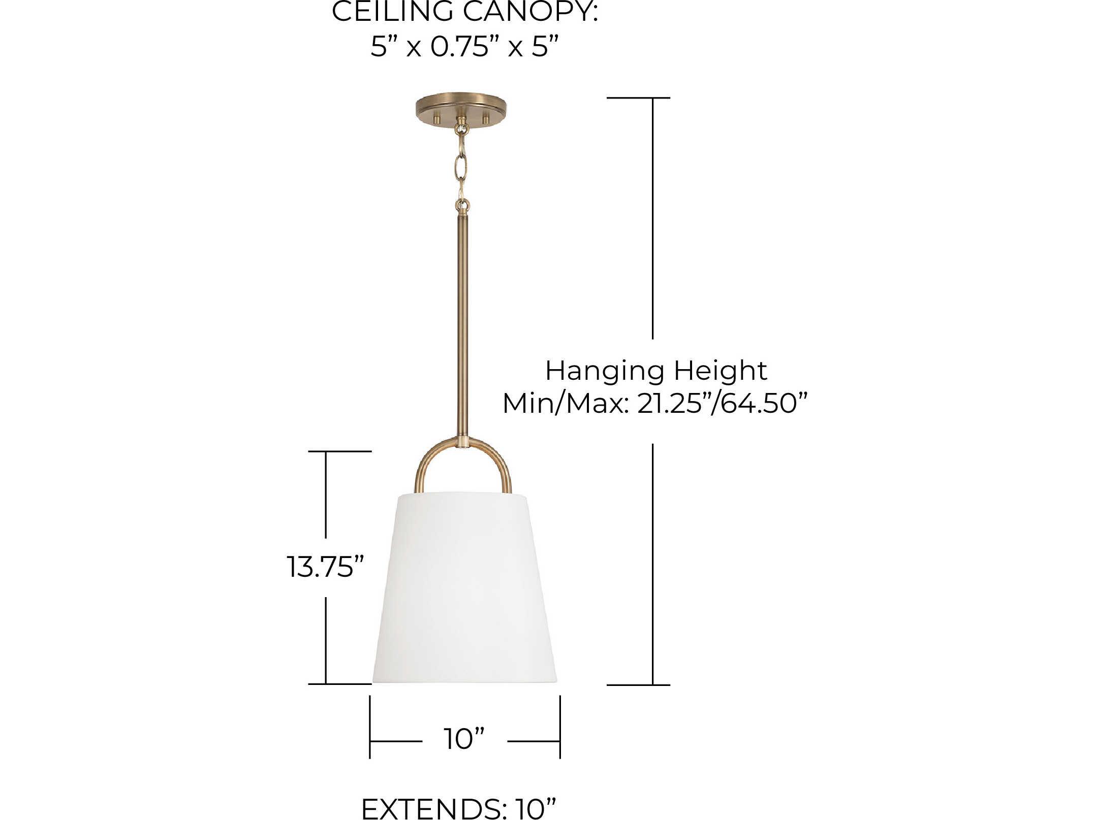 Capital Lighting Brody 1-Light Aged Brass Empire Mini Pendant