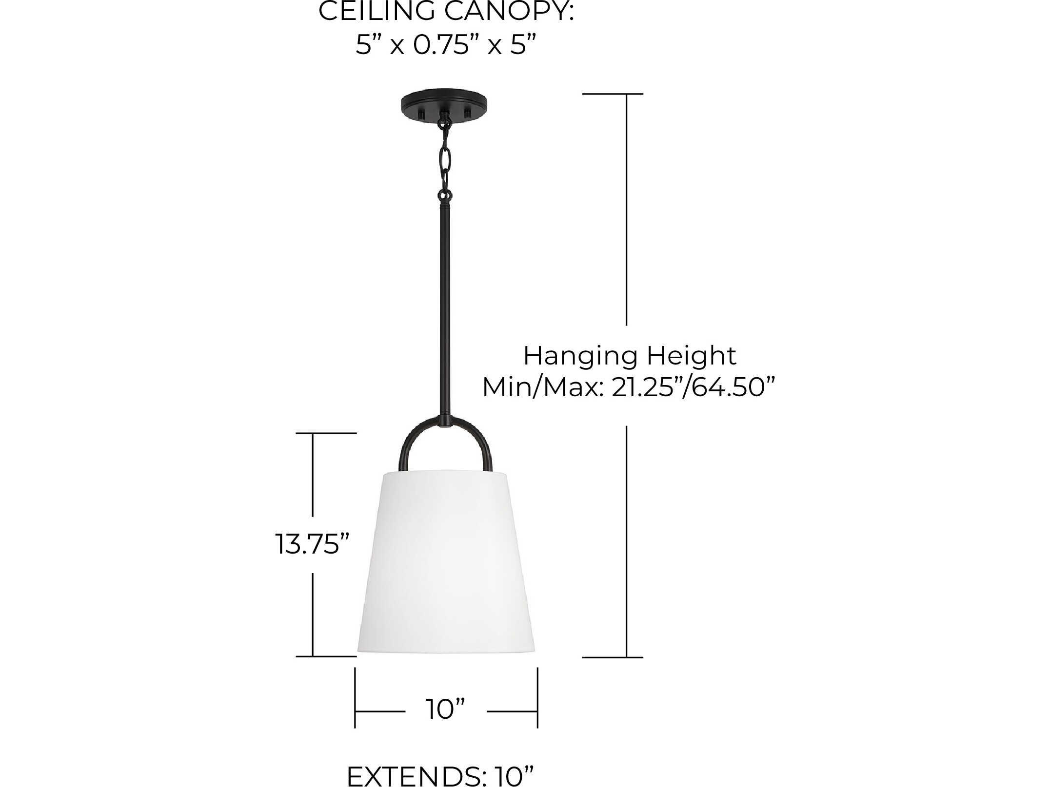 Capital Lighting Brody 1-Light Matte Black Empire Mini Pendant