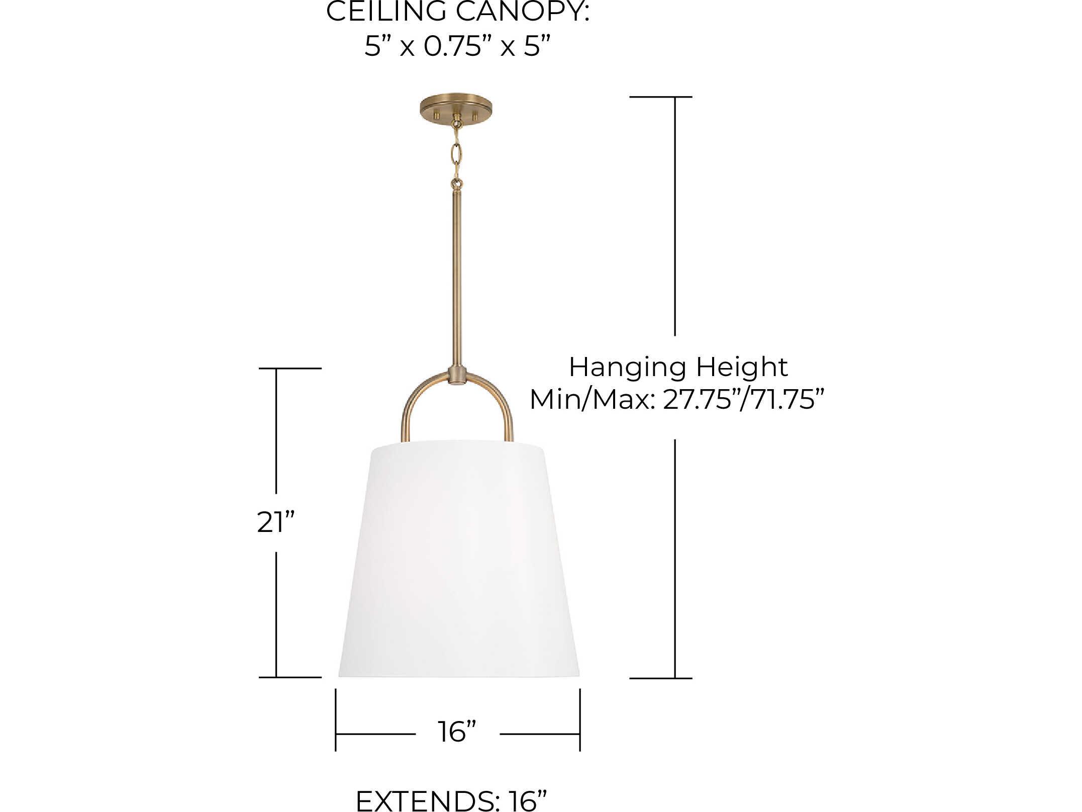 Capital Lighting Brody 1-Light Aged Brass Empire Pendant